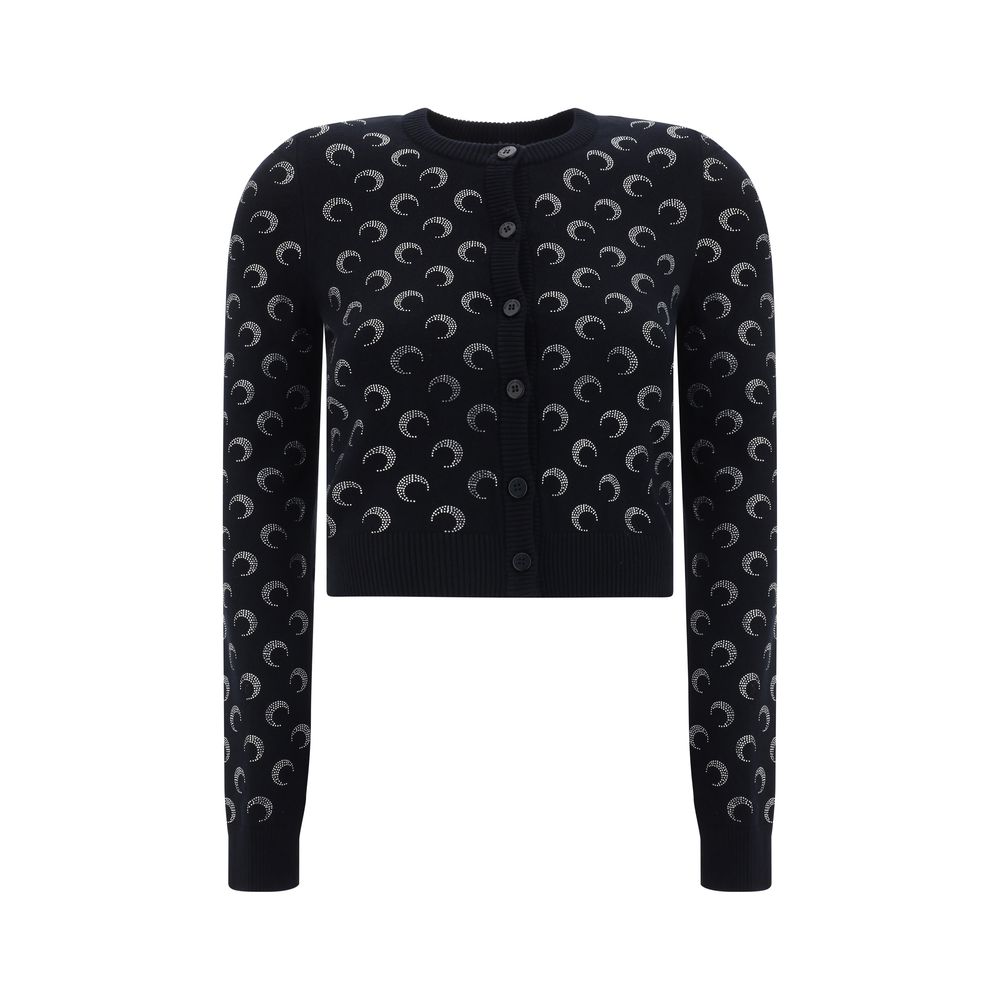Marine Serre Black Viscose Cardigan
