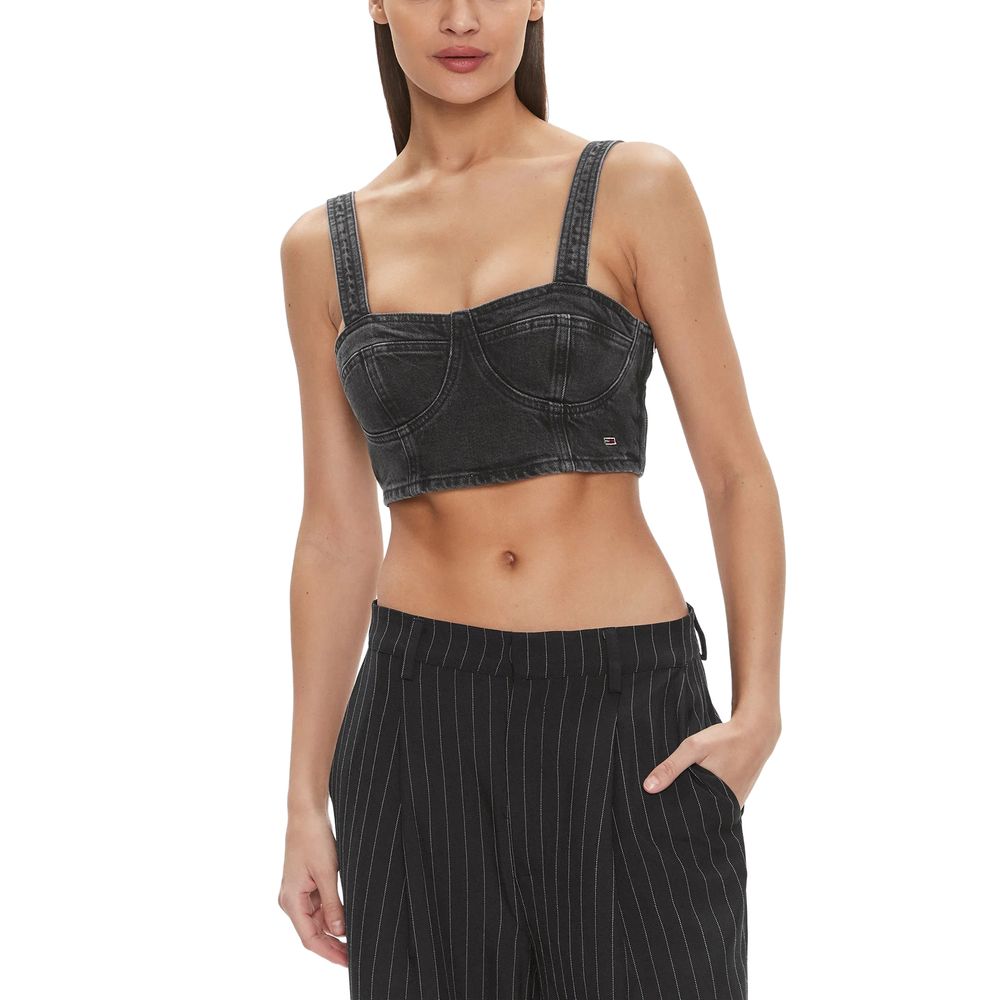Tommy Hilfiger Jeans Black Recycled Cotton Top