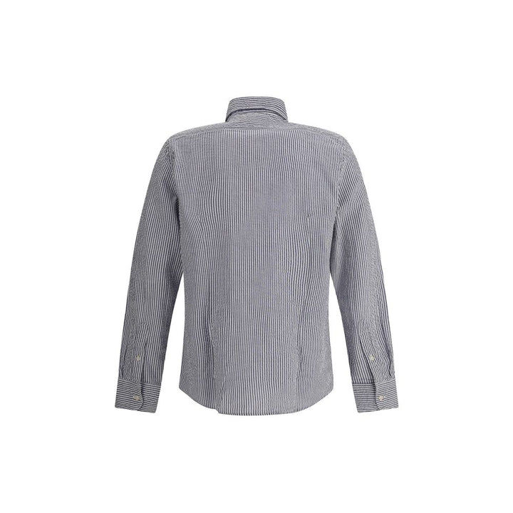 Deperlu Blue Cotton Pattern Shirt