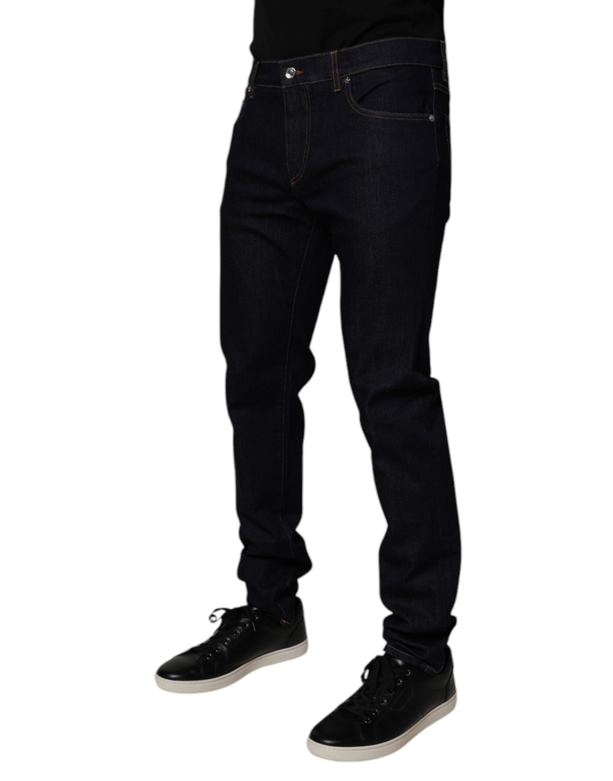 Dolce & Gabbana Black Cotton Stretch Men Skinny Denim Jeans