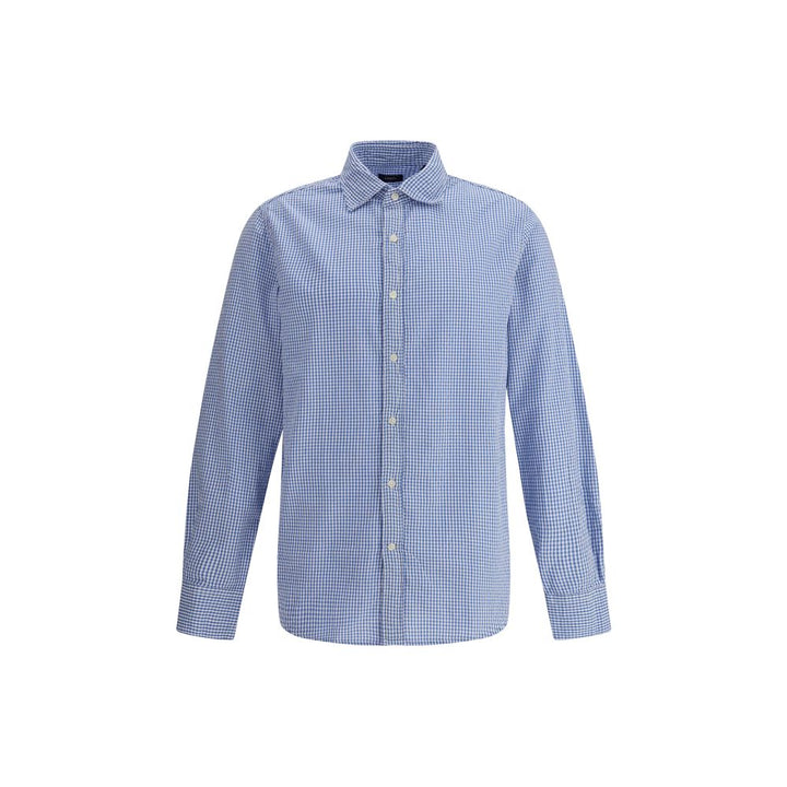 Deperlu Blue Cotton Pattern Shirt