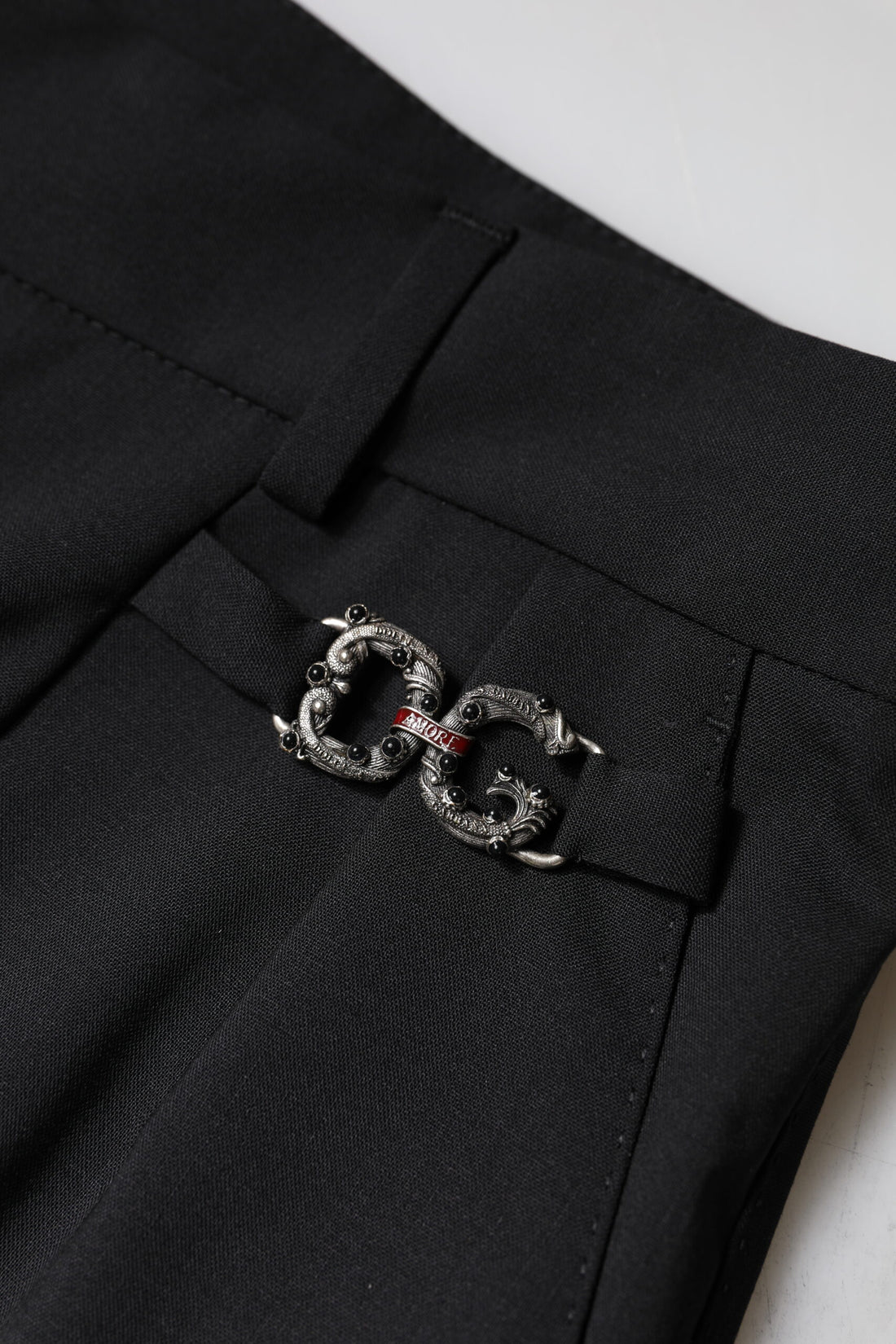 Dolce & Gabbana Black Polyester High Waist Dress Pants