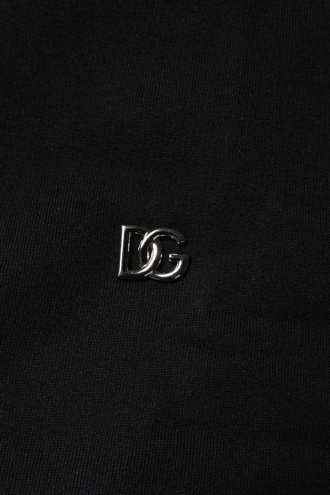 Dolce & Gabbana Black Cotton Crew Neck Sweatshirt Sweater