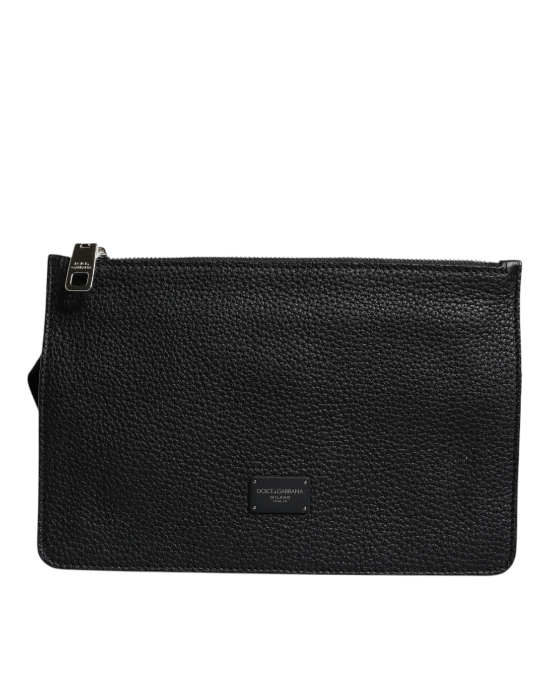 Dolce & Gabbana Black Leather Logo Plaque Purse Fanny Pack Bag