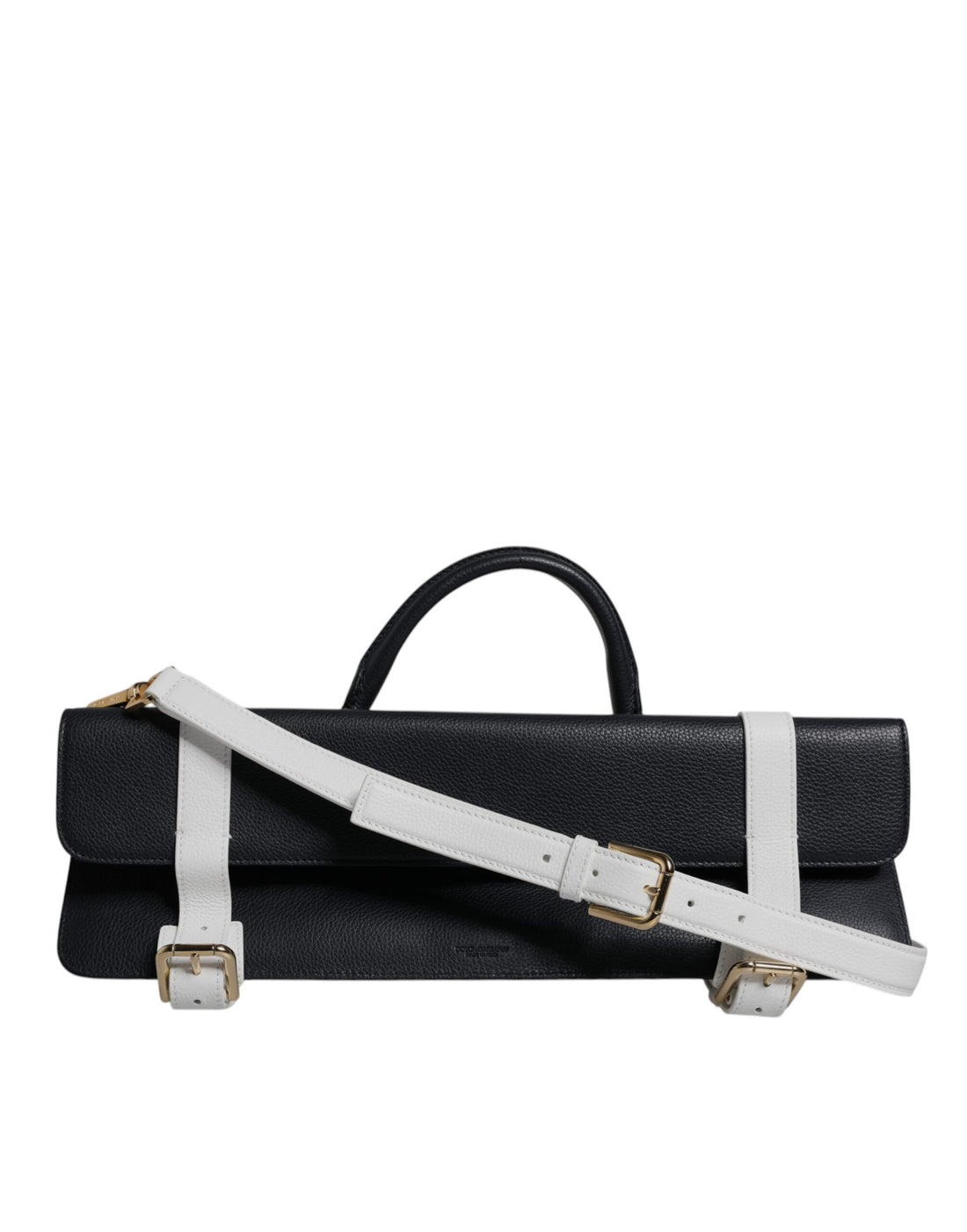 Dolce & Gabbana Blue White Calfskin Leather Crossbody Shoulder Bag