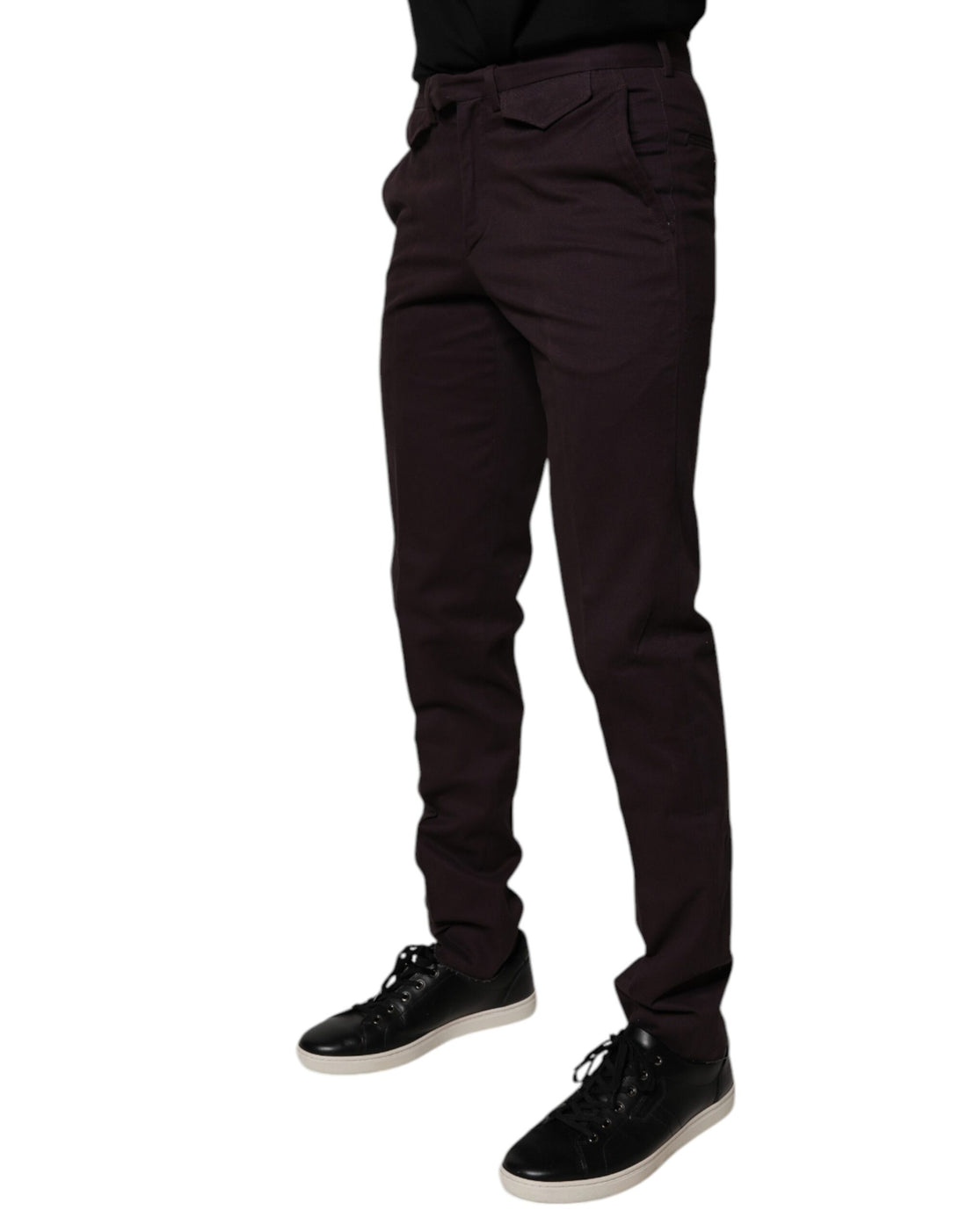 BENCIVENGA Brown Pure Cotton Slim Fit Men Dress Pants