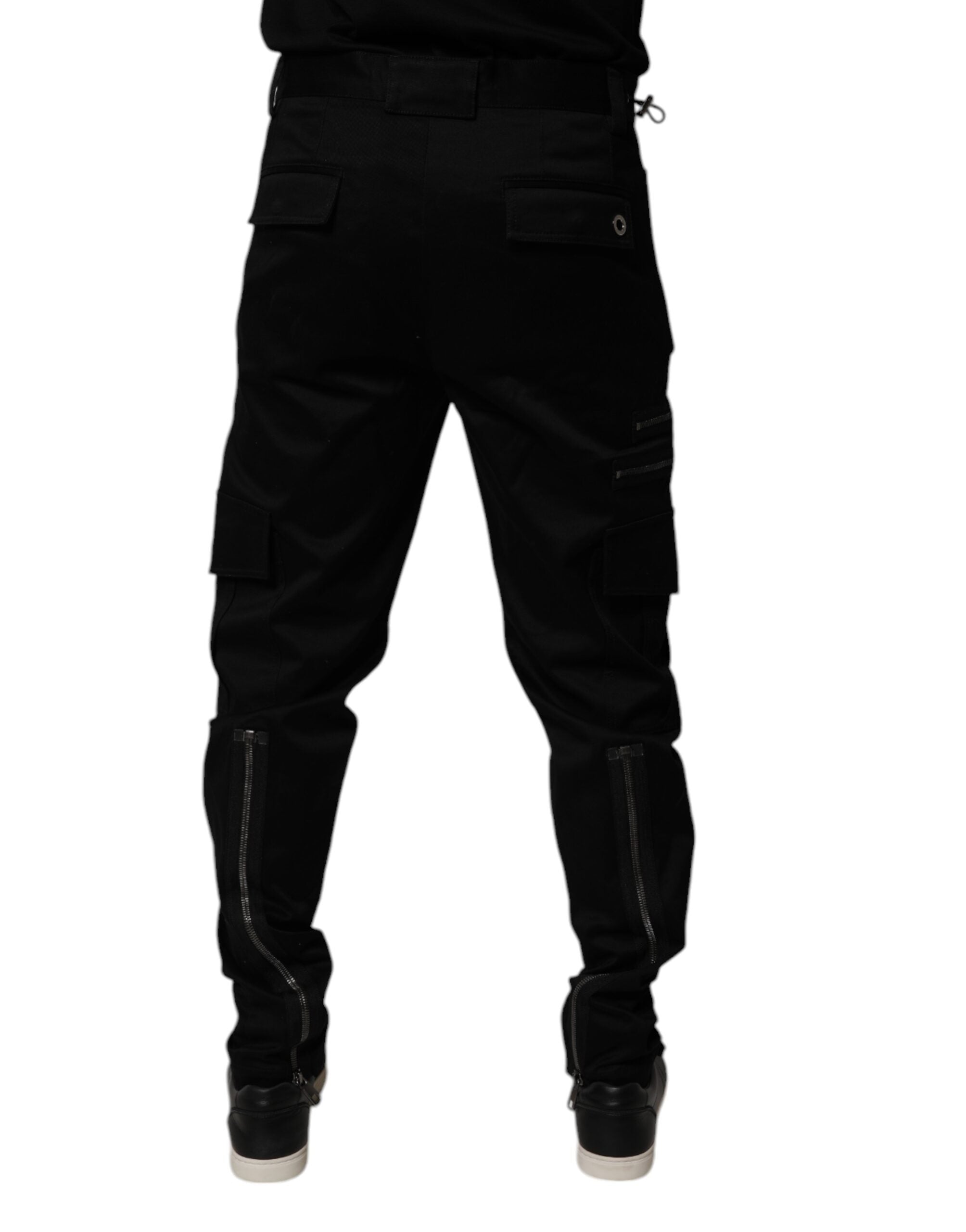 Dolce & Gabbana Black Cotton Cargo Tapered Pants