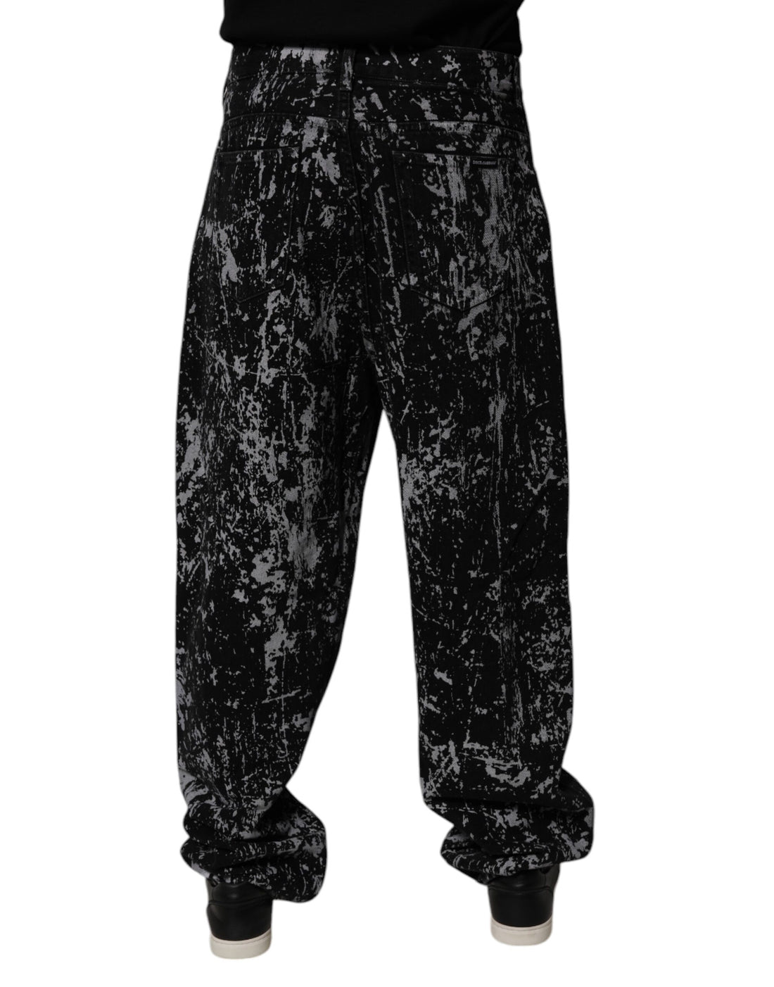 Dolce & Gabbana Black Tie Dye Cotton Straight Men Denim Jeans