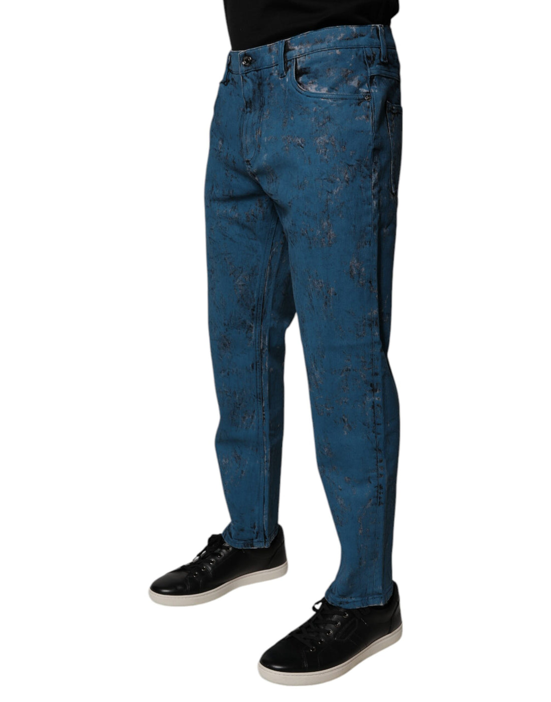 Dolce & Gabbana Blue Tie Dye Cotton Skinny Men Denim Jeans