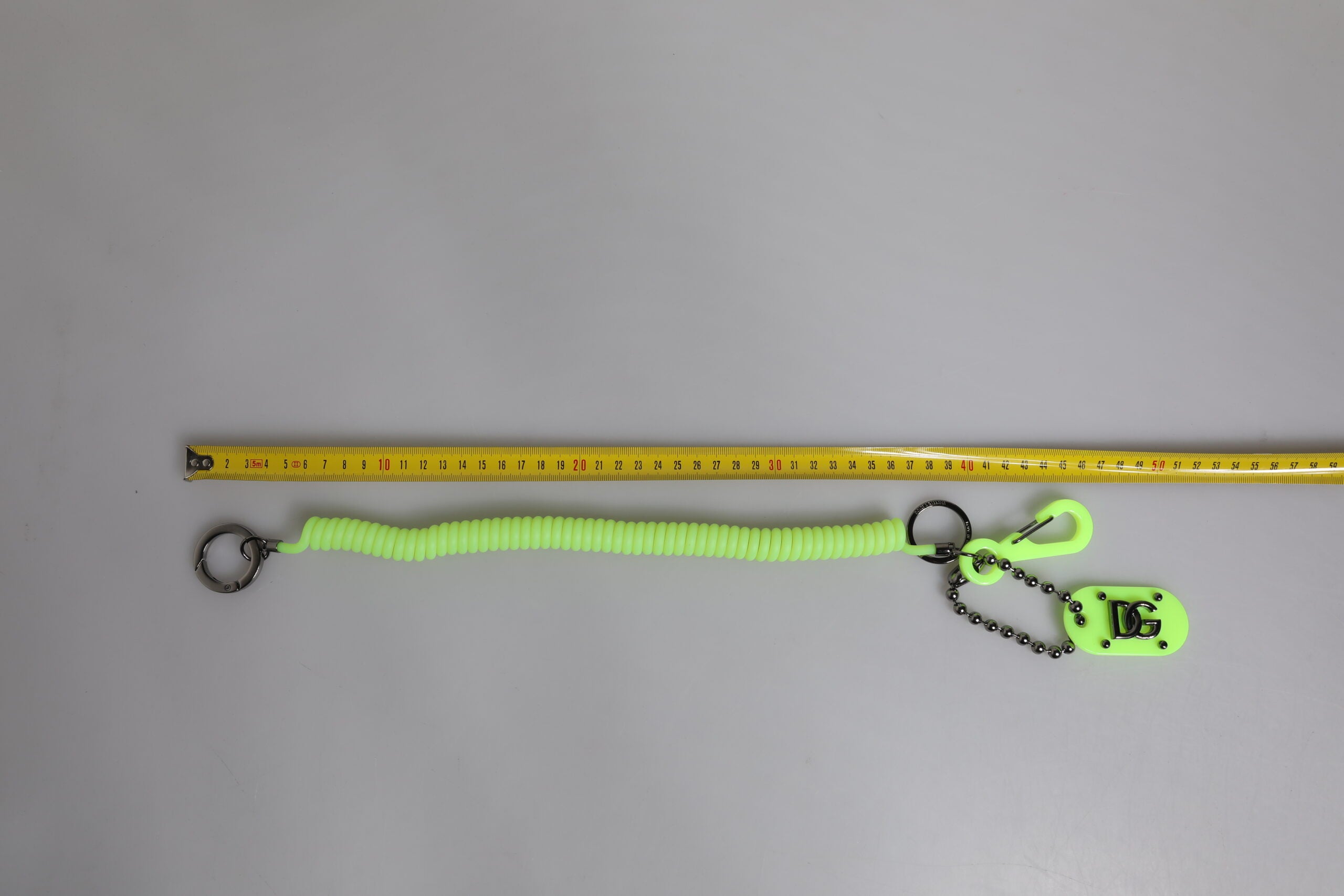 Dolce & Gabbana Green Springy Key Holder DG Logo Men's Keychain Keyring