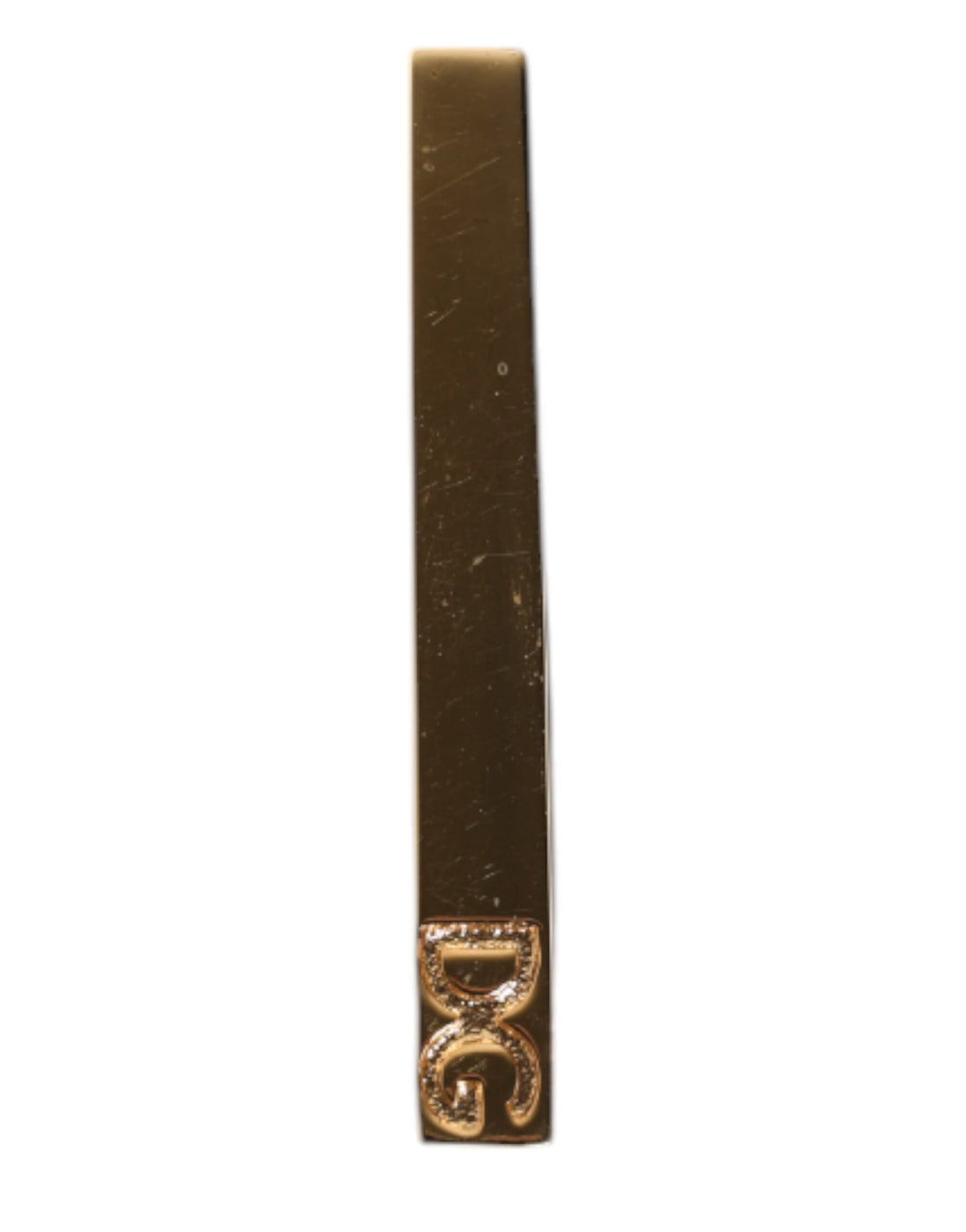 Dolce & Gabbana Gold Tone Brass Logo Branded Tie Clip Bar