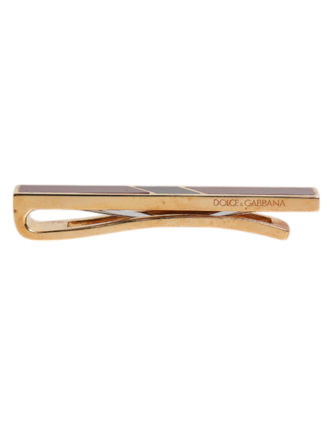 Dolce & Gabbana Multicolor Gold Tone Brass Tie Clip Bar