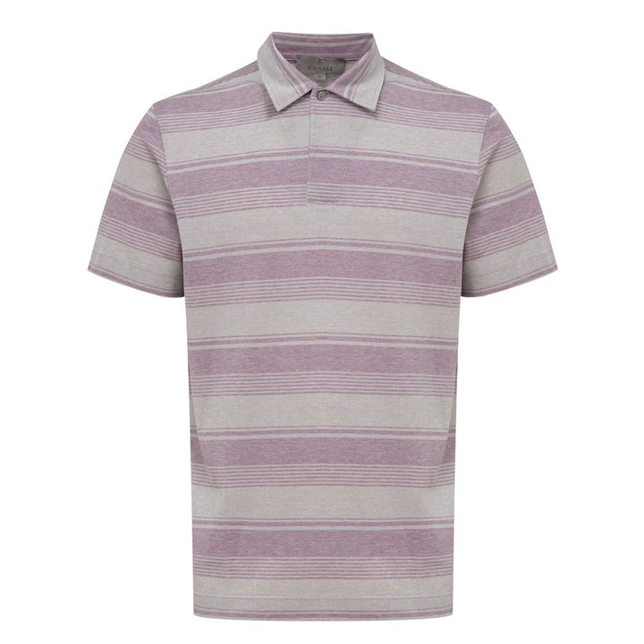 Canali Gray Cotton Polo Shirt