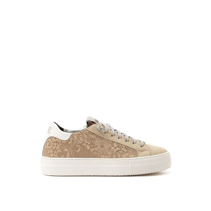 P448 Beige Leather Athletic Sneakers