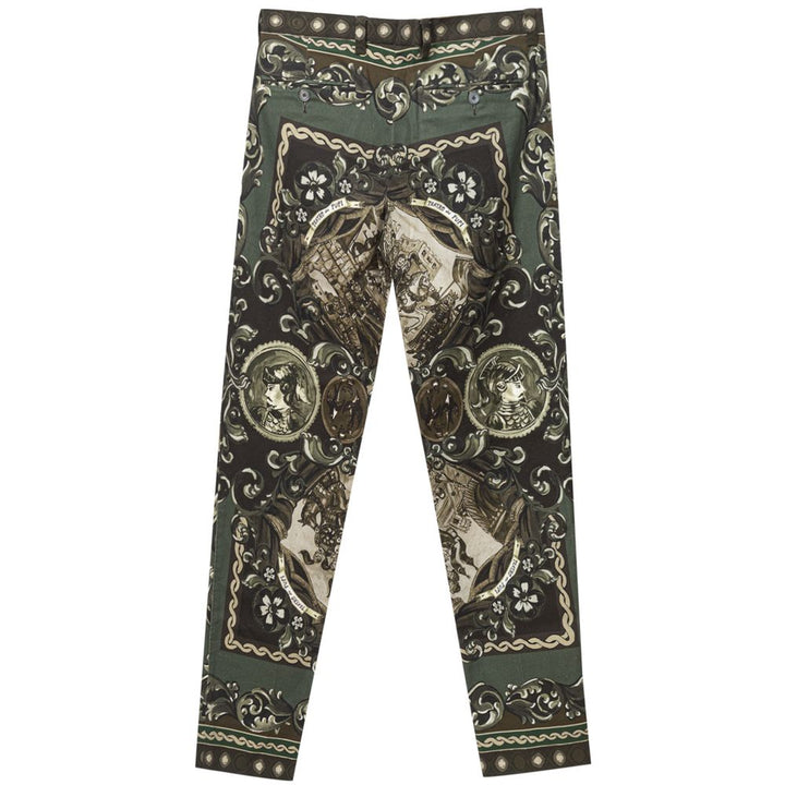 Dolce & Gabbana Green Cotton Casual Pants