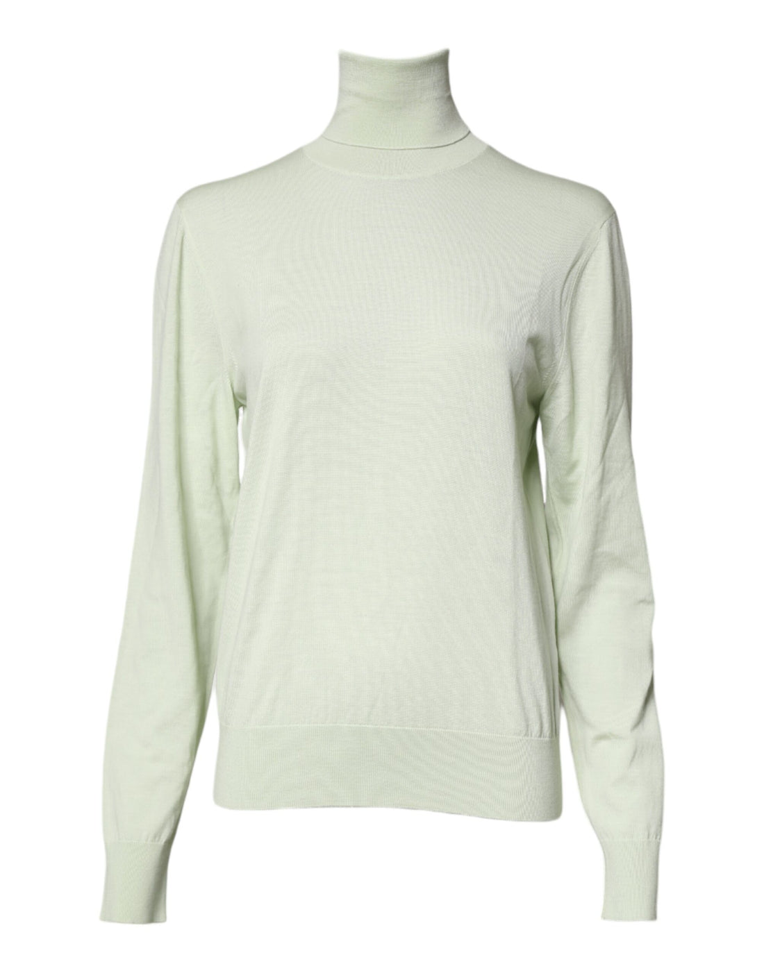 Dolce & Gabbana Light Green Wool Turtleneck Pullover Sweater