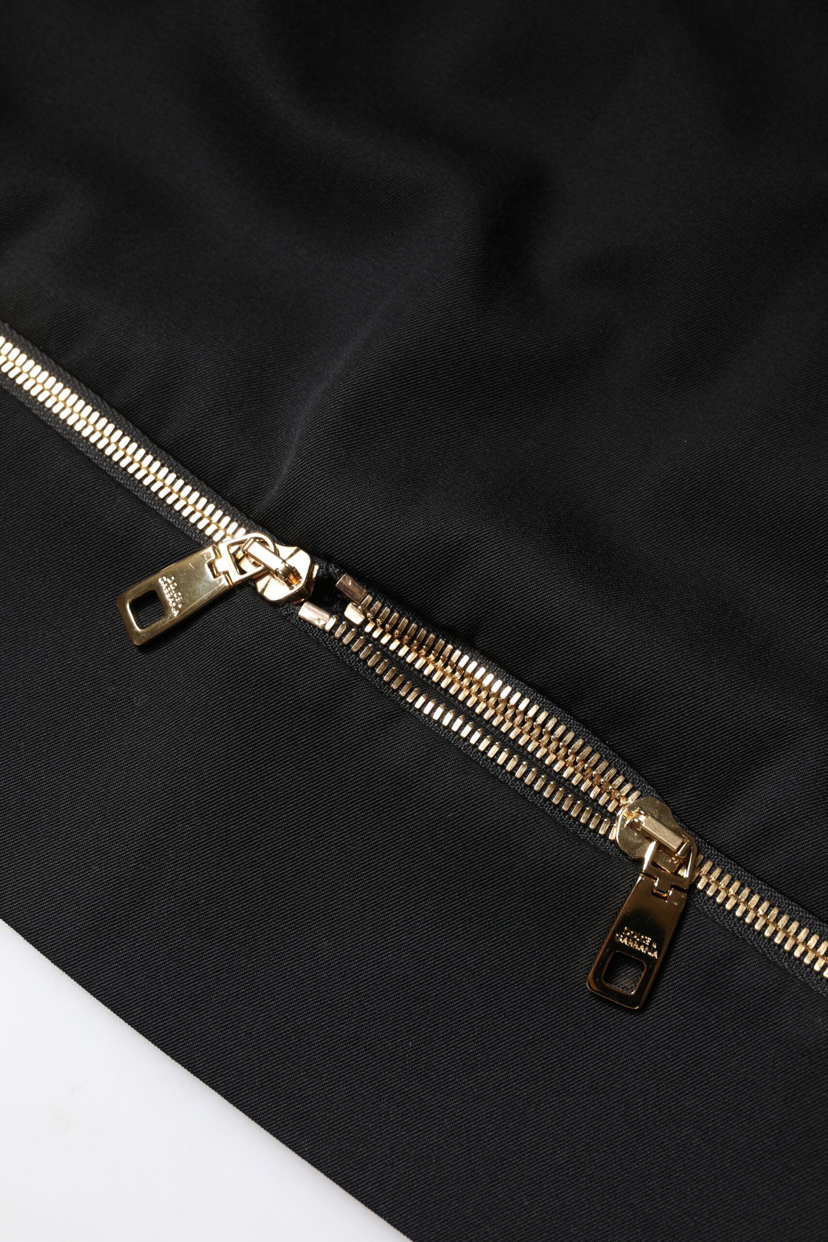 Dolce & Gabbana Black Virgin Wool High Waisted Mini Skirt