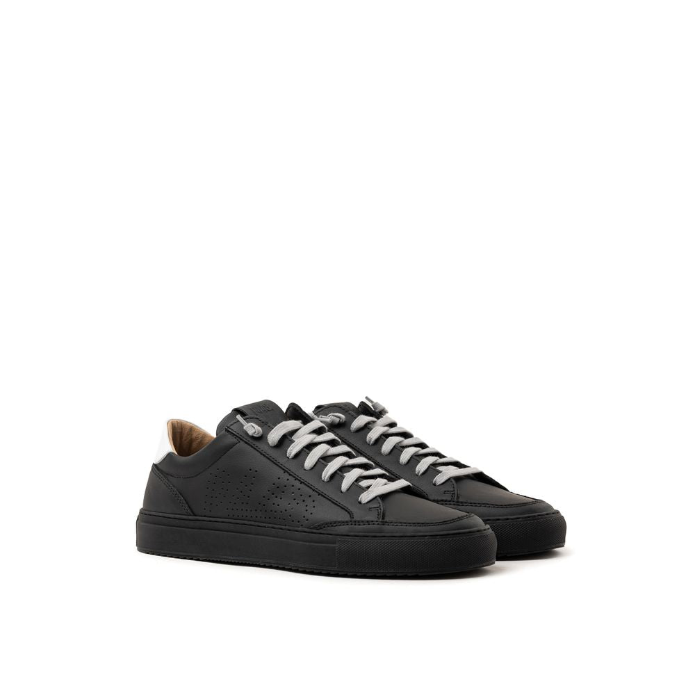 P448 Black Leather Athletic Sneakers