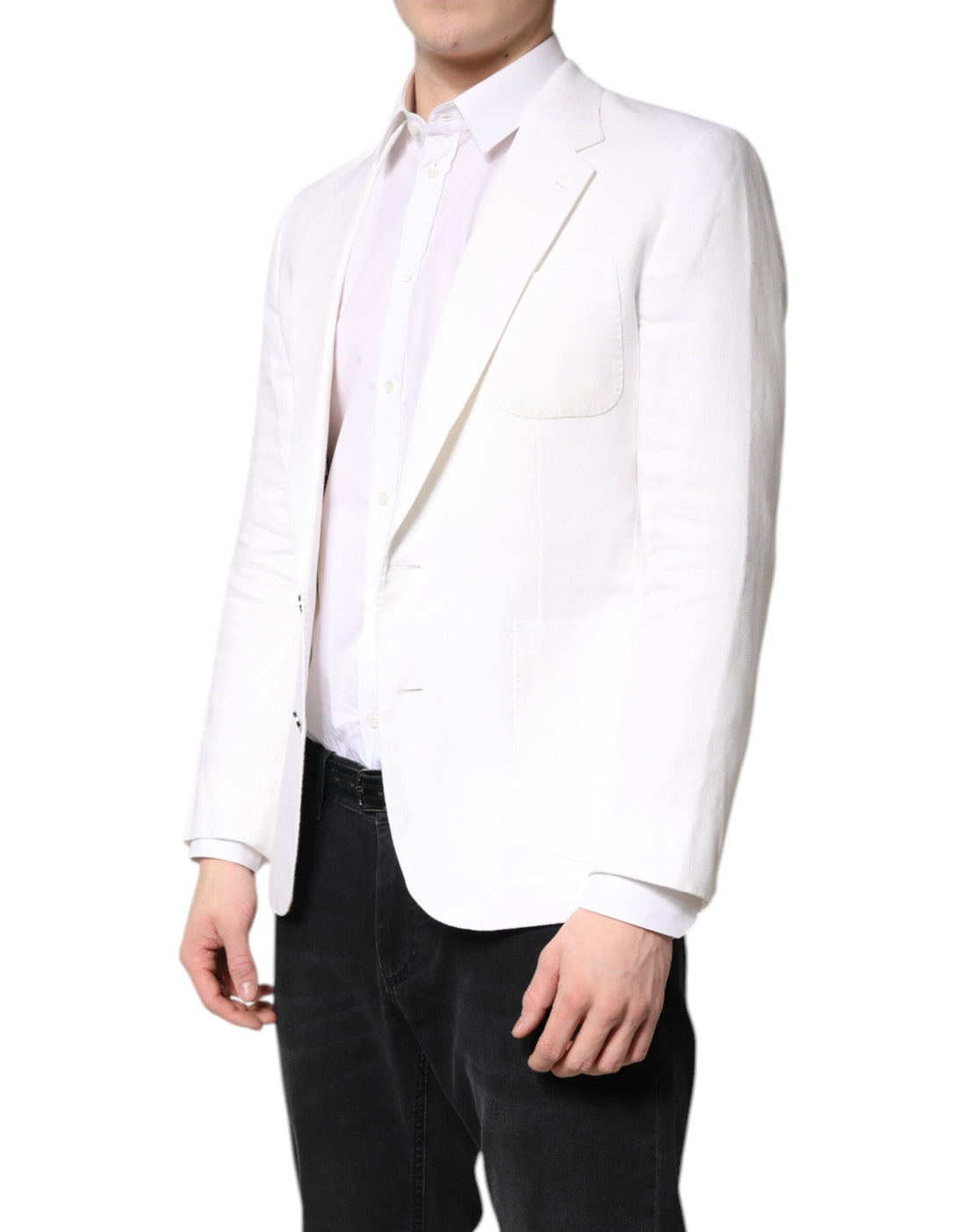Dolce & Gabbana White Single Breasted Men Coat Blazer Suit