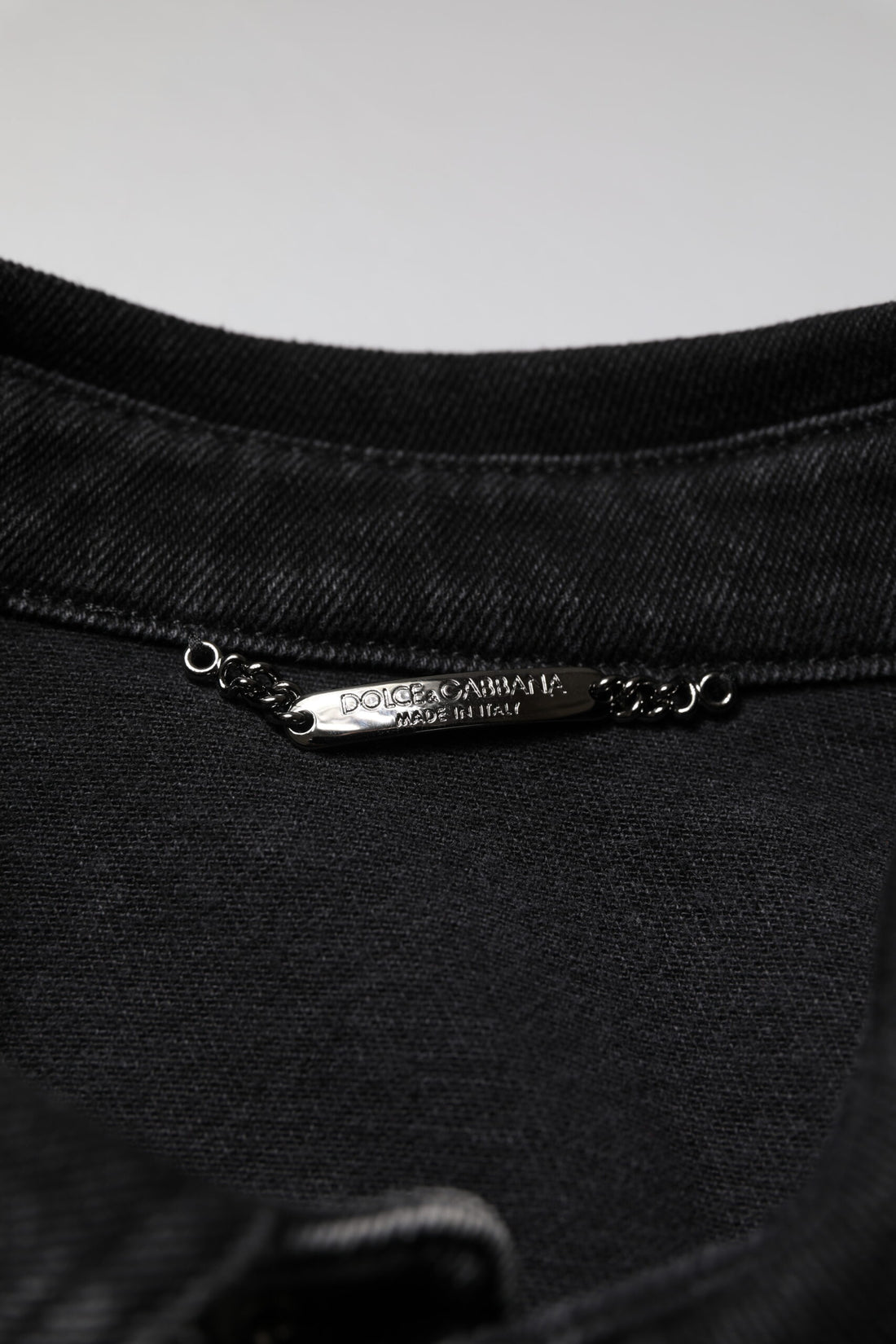 Dolce & Gabbana Black Logo Cotton Stretch Denim Jacket