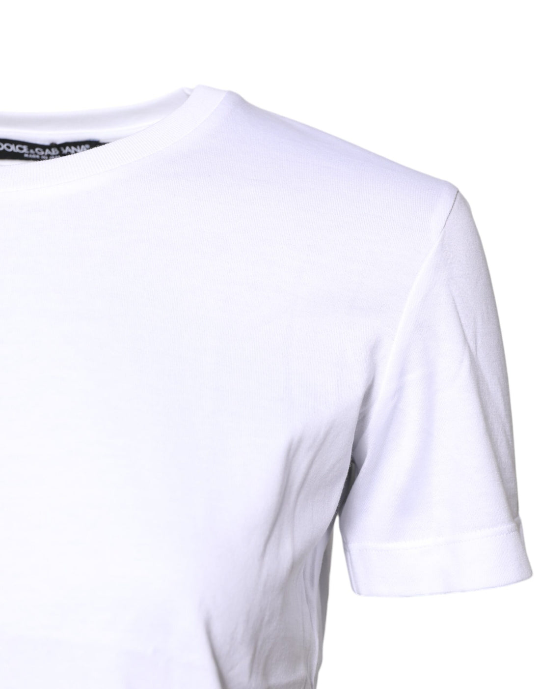 Dolce & Gabbana White Cotton Crew Neck Short Sleeves T-shirt