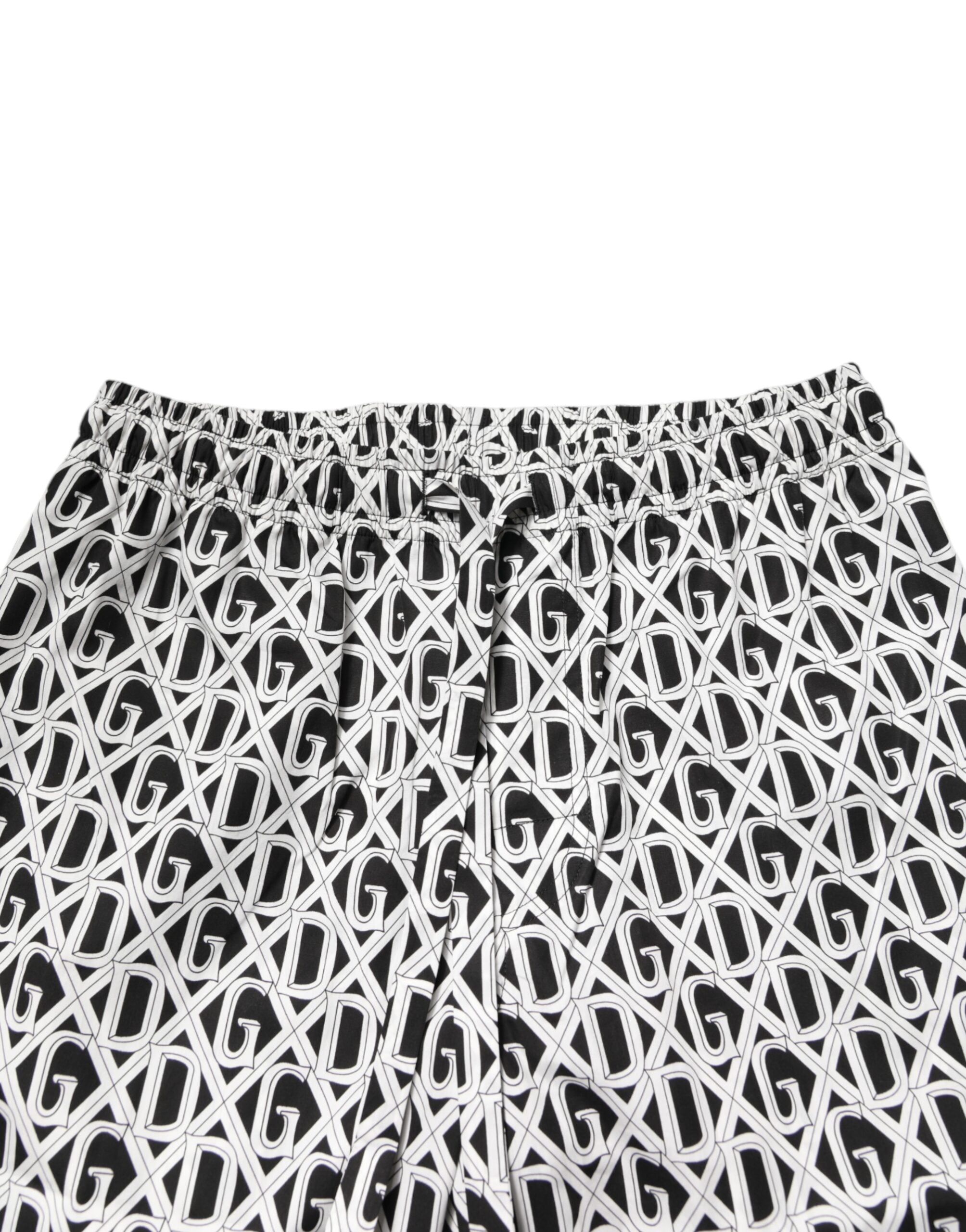 Dolce & Gabbana Black White DG Print Cotton Pajama Set Sleepwear