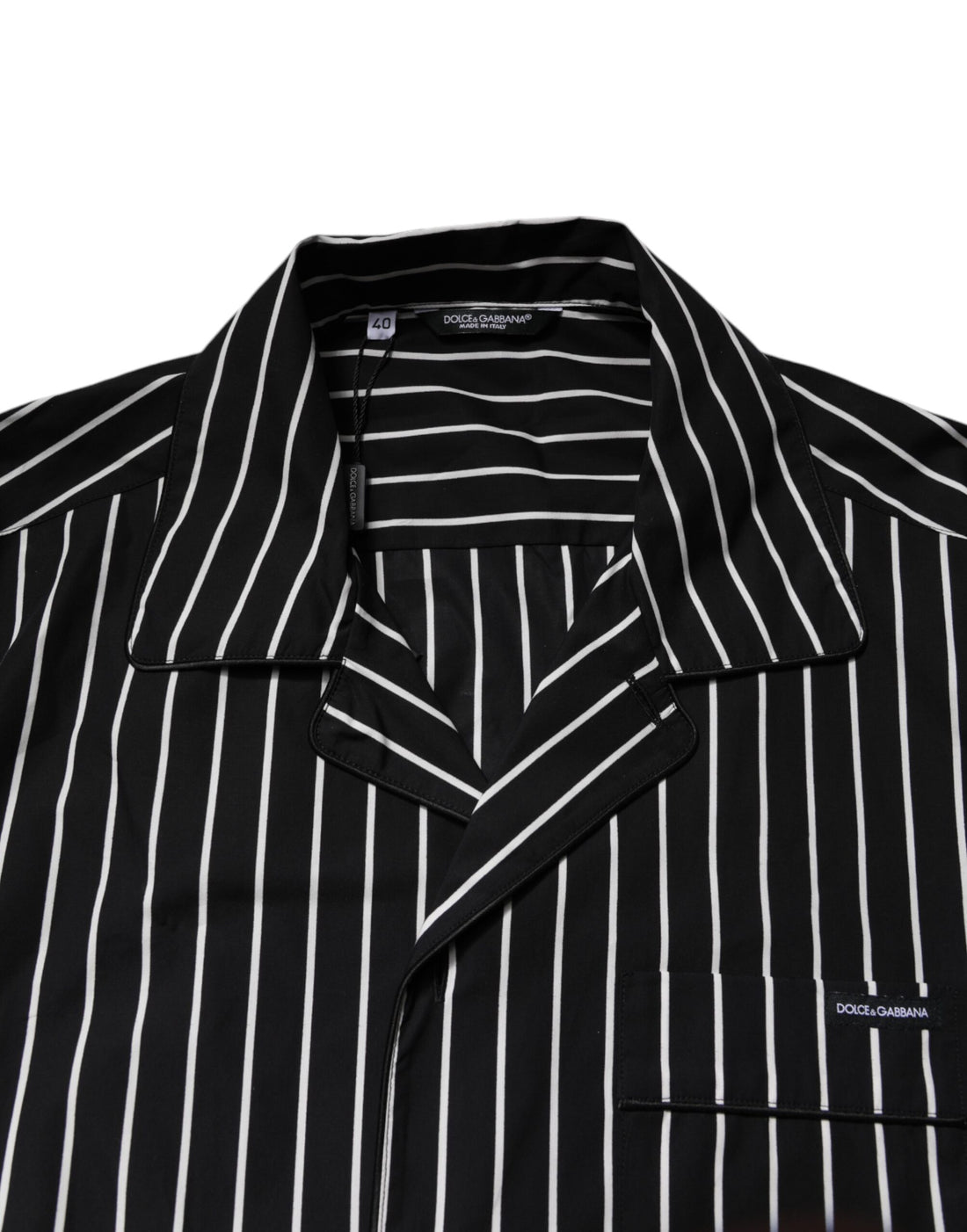Dolce & Gabbana Black White Stripes Cotton Men Pajama Set Sleepwear