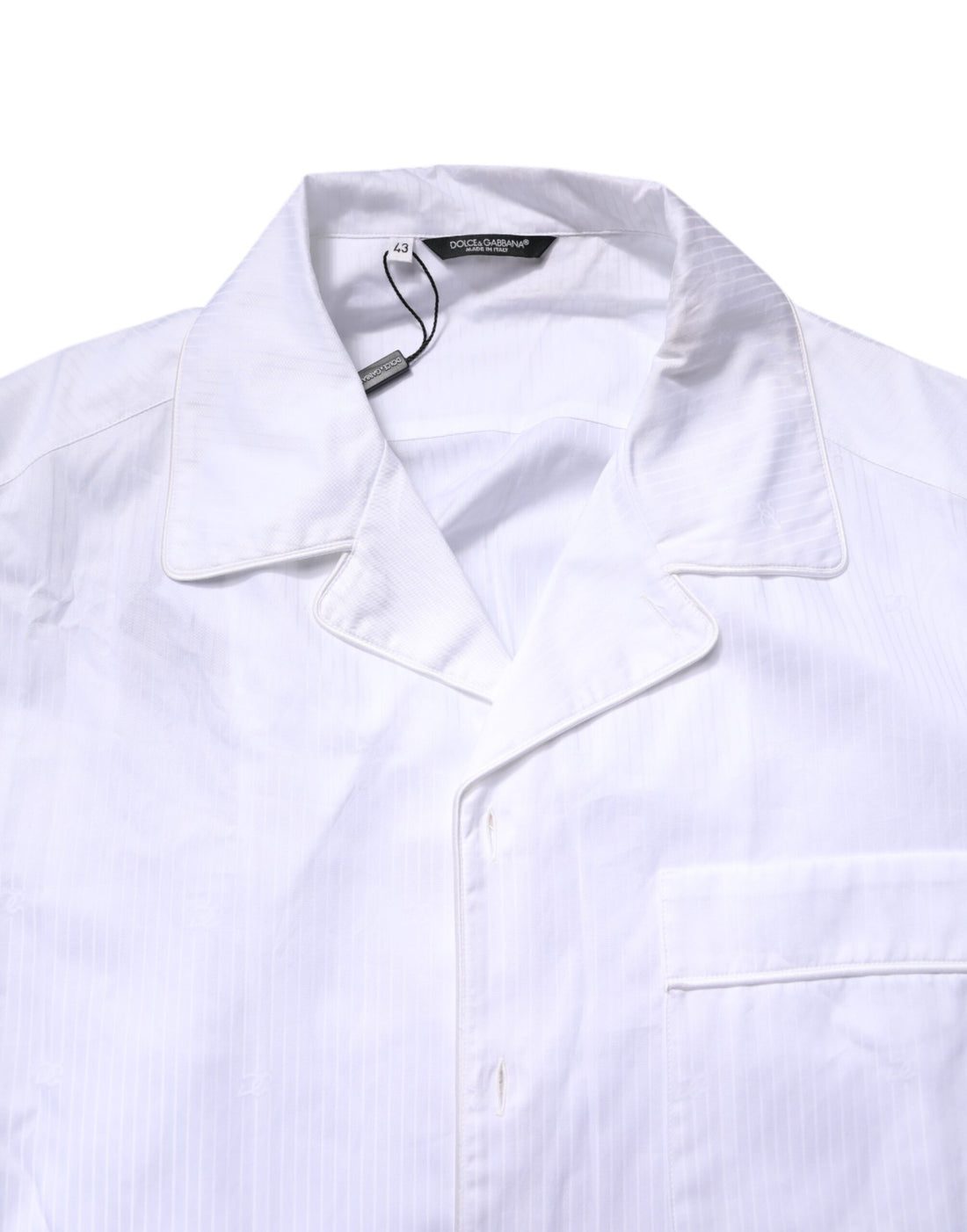 Dolce & Gabbana White Cotton Shirt Pants Pajama Set Sleepwear