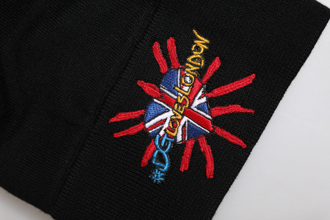 Dolce & Gabbana Black #DGLOVESLONDON Knitted Beanie Hat