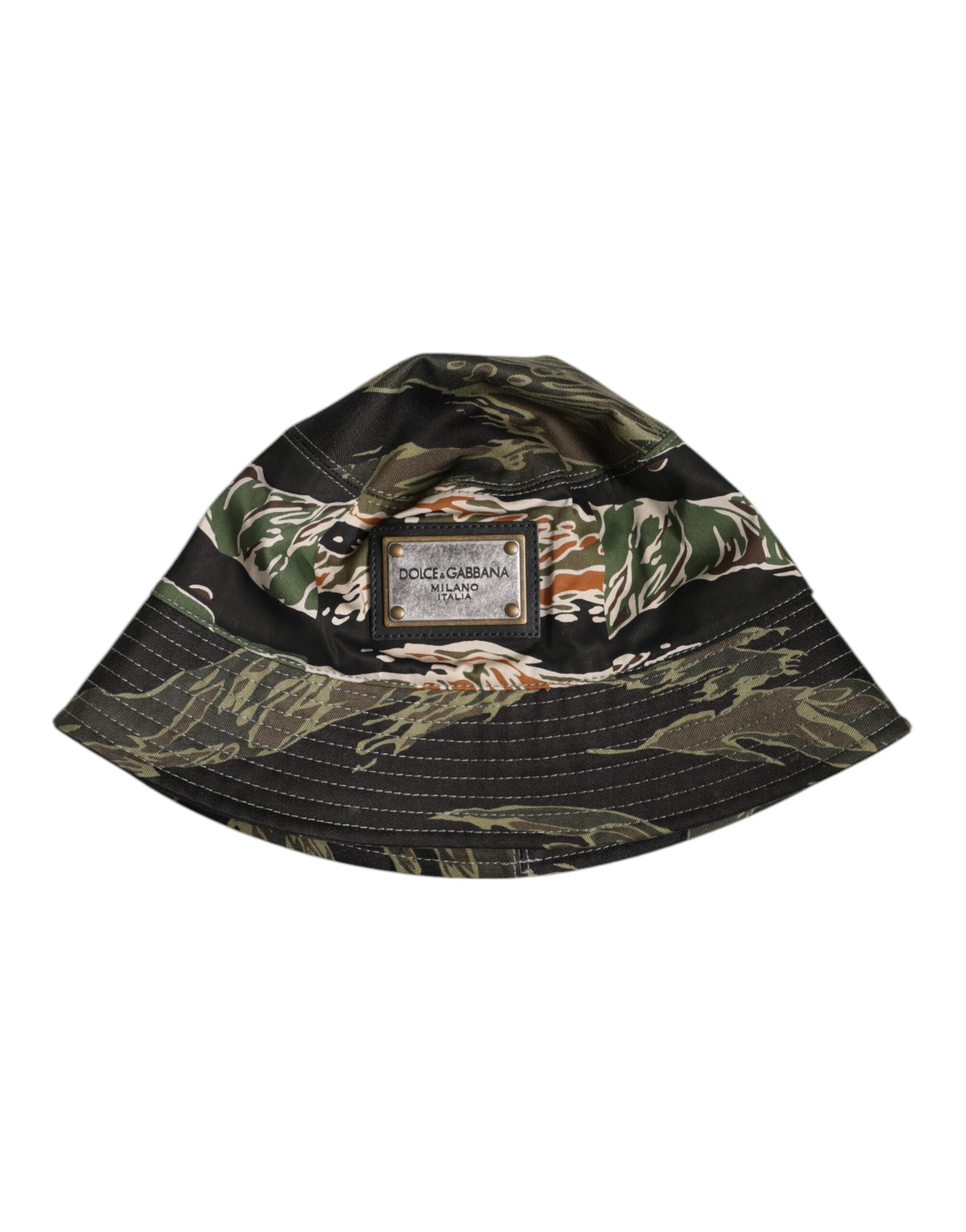 Dolce & Gabbana Multicolor DG Plaque Wide Brim Bucket Hat