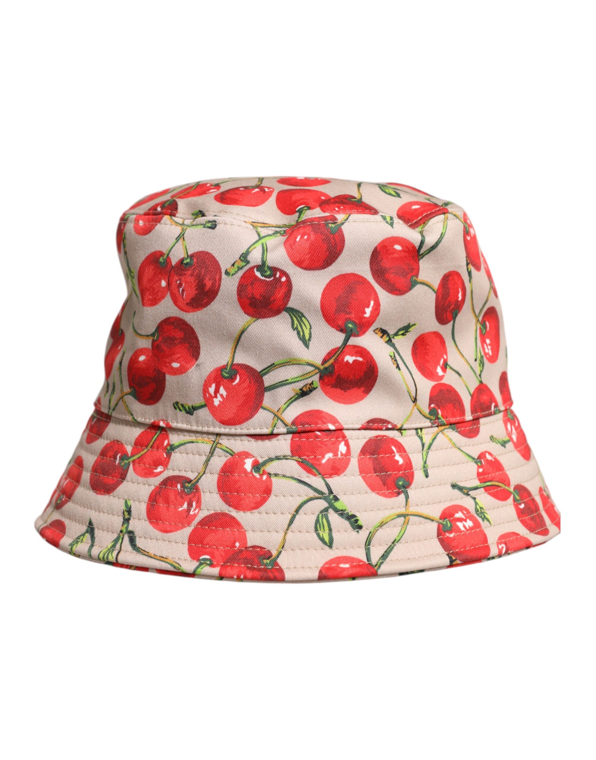 Dolce & Gabbana Beige Cotton Printed Wide Brim Bucket Hat