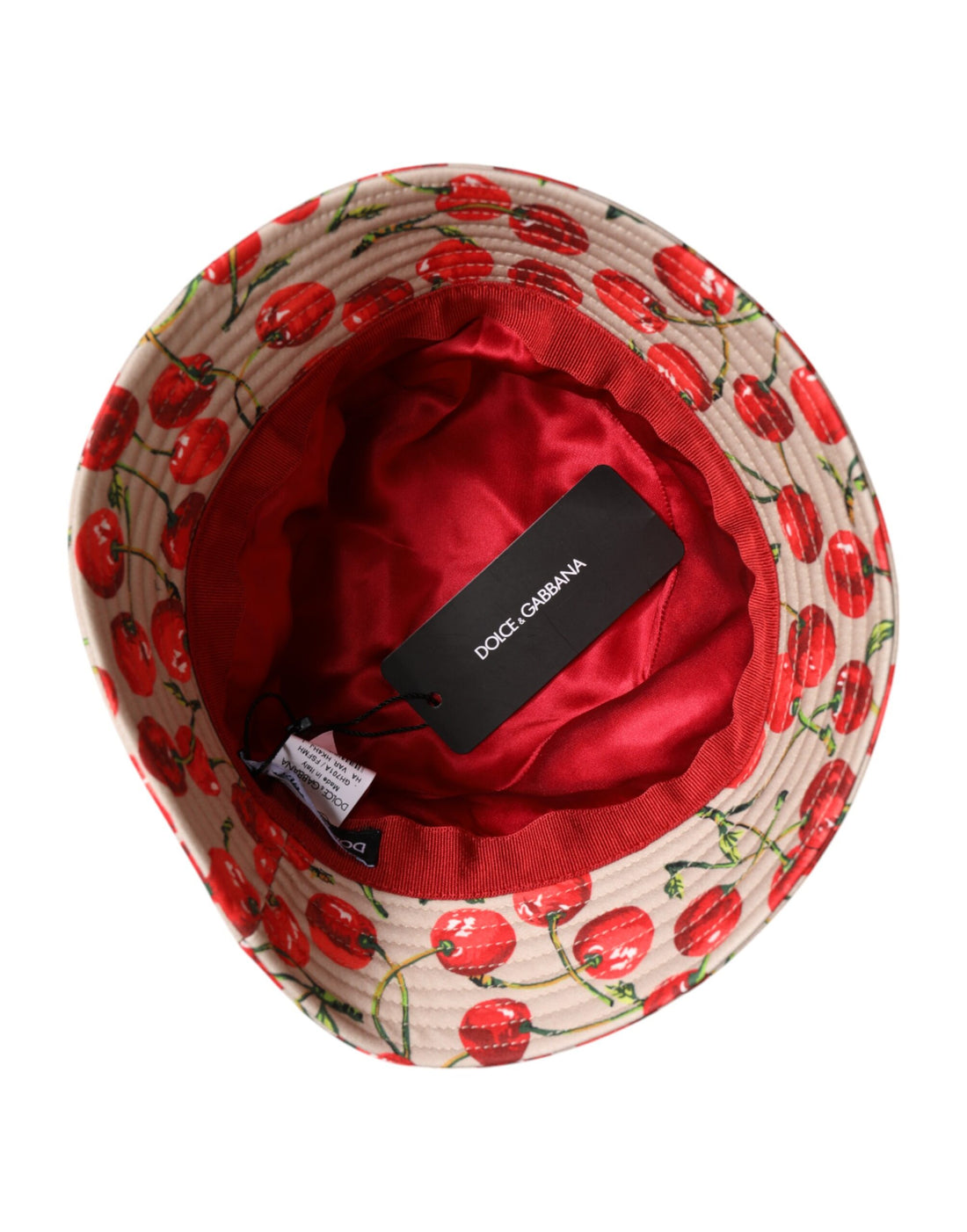 Dolce & Gabbana Beige Cotton Printed Wide Brim Bucket Hat