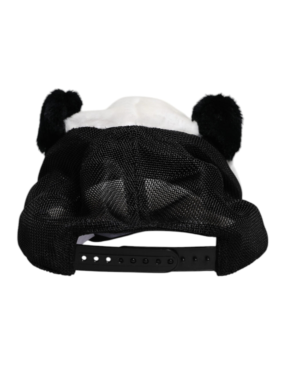 Dolce & Gabbana Black White Panda Fur Women Baseball Cap