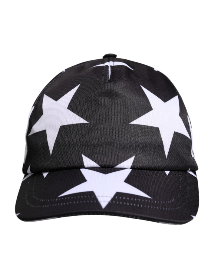 Dolce & Gabbana Black Star Print Polyester Baseball Cap