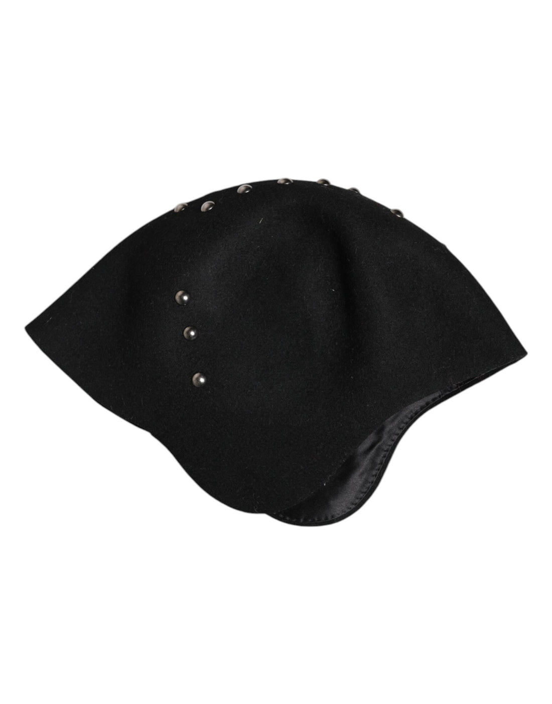 Dolce & Gabbana Black Wool Multicolor Embellished Cloche Hat