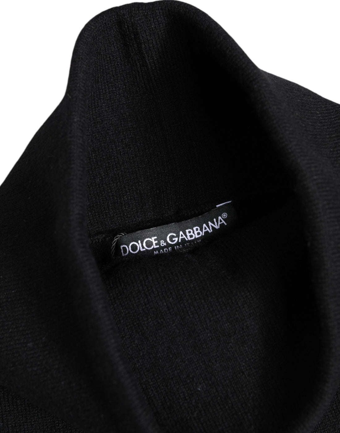 Dolce & Gabbana Black Cashmere Knitted Neck Warmer Foulard Scarf