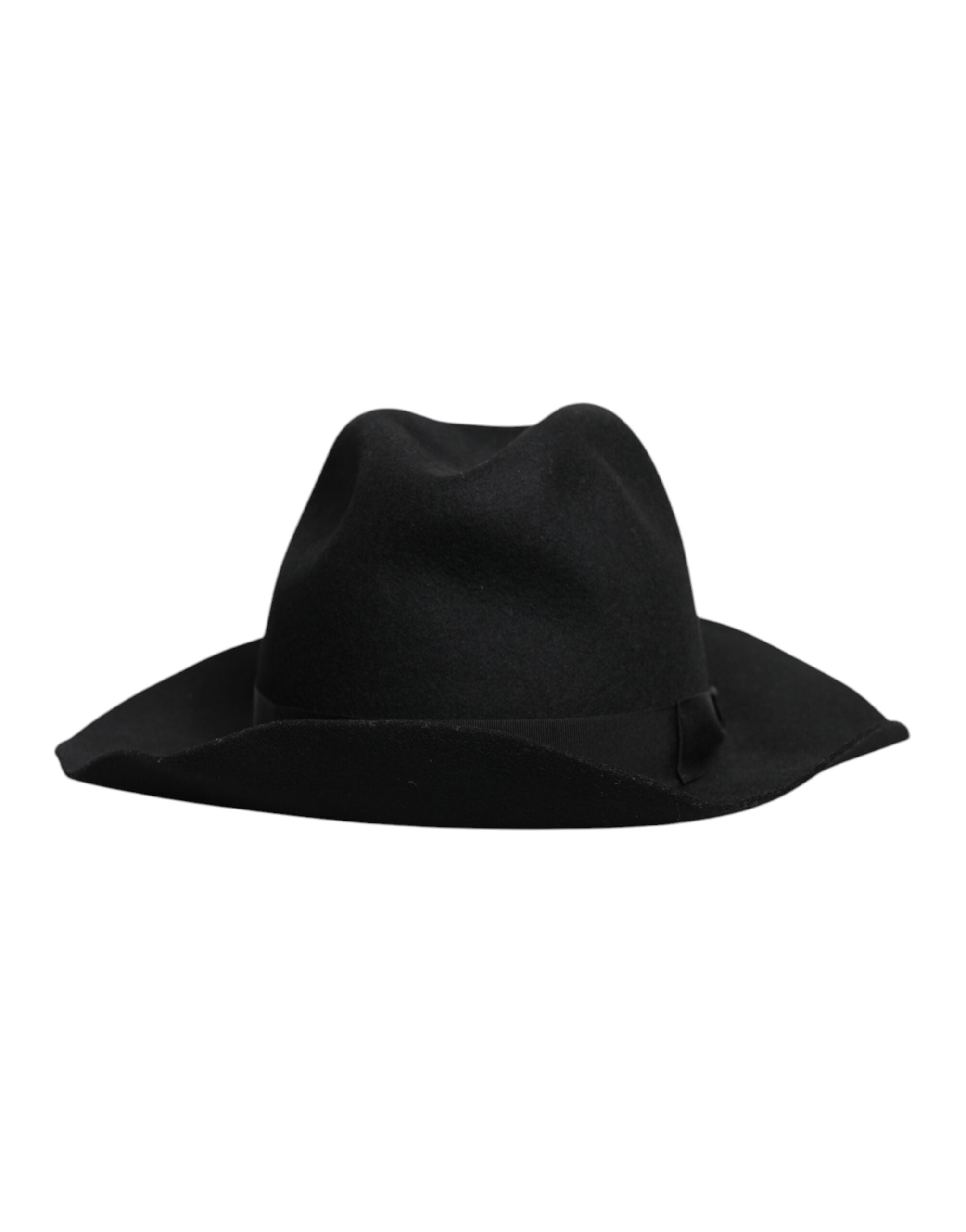 Dolce & Gabbana Black Wide Brim Trilby Fedora Hat