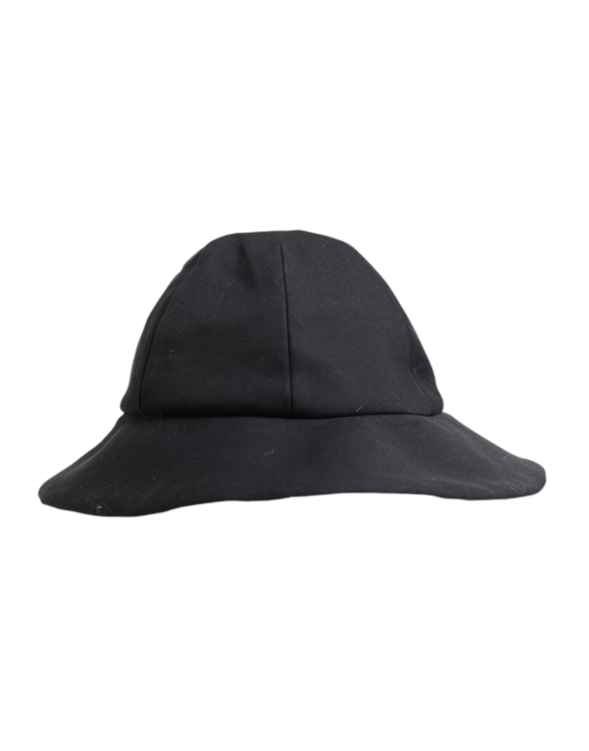 Dolce & Gabbana Black Cotton Wide Brim Bucket Hat