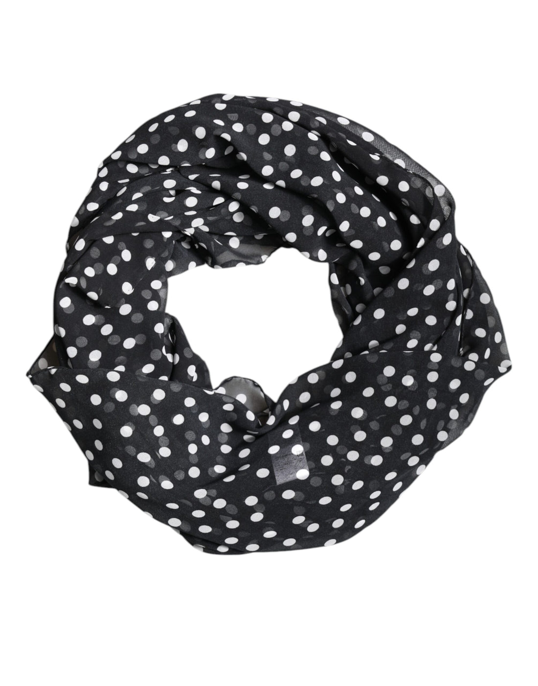 Dolce & Gabbana Black Polka Dots Polyester Wrap Shawl Scarf