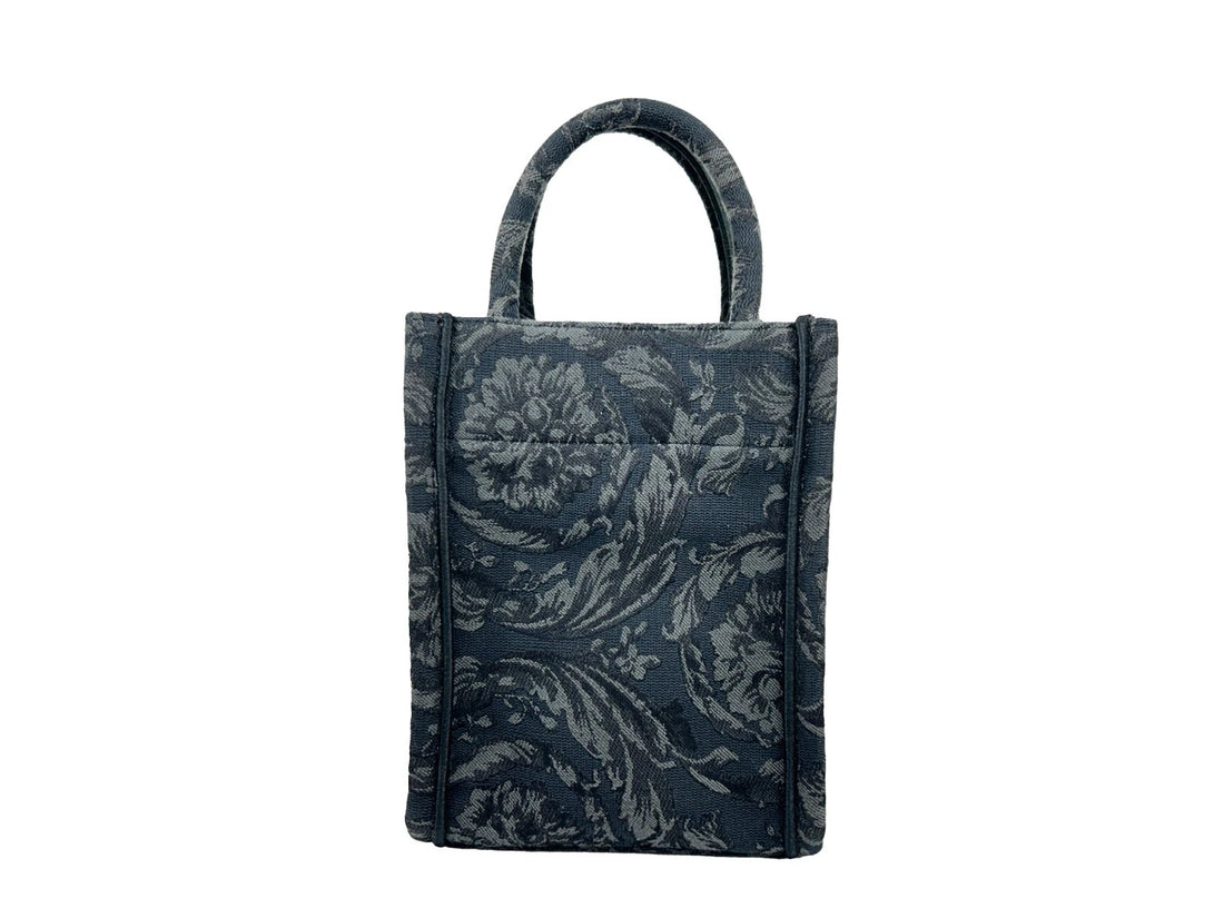 Versace Athena Barocco Mini Top Handle Tote Crossbody Bag Black