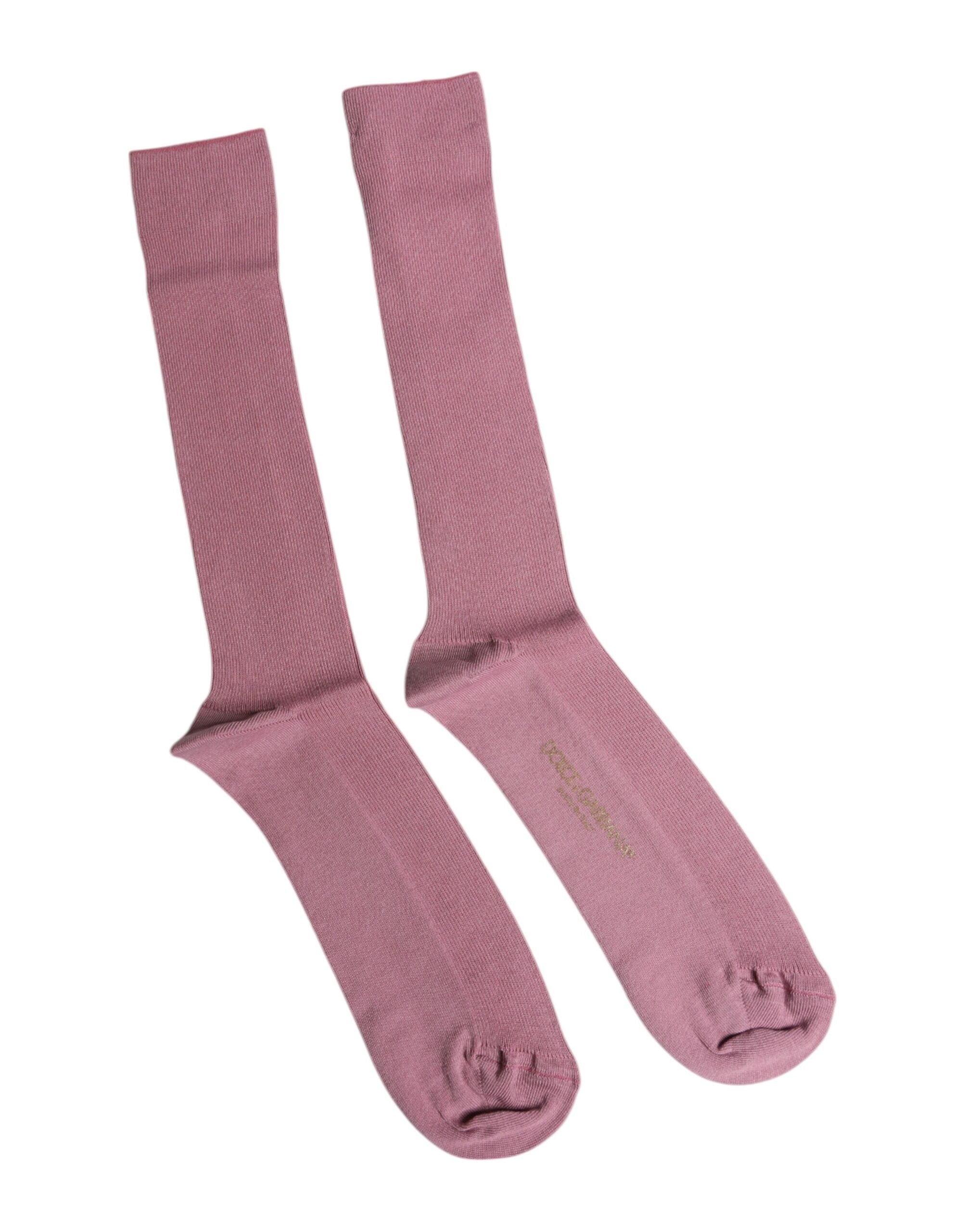 Dolce & Gabbana Rose Pink Cotton Over The Calf Socks