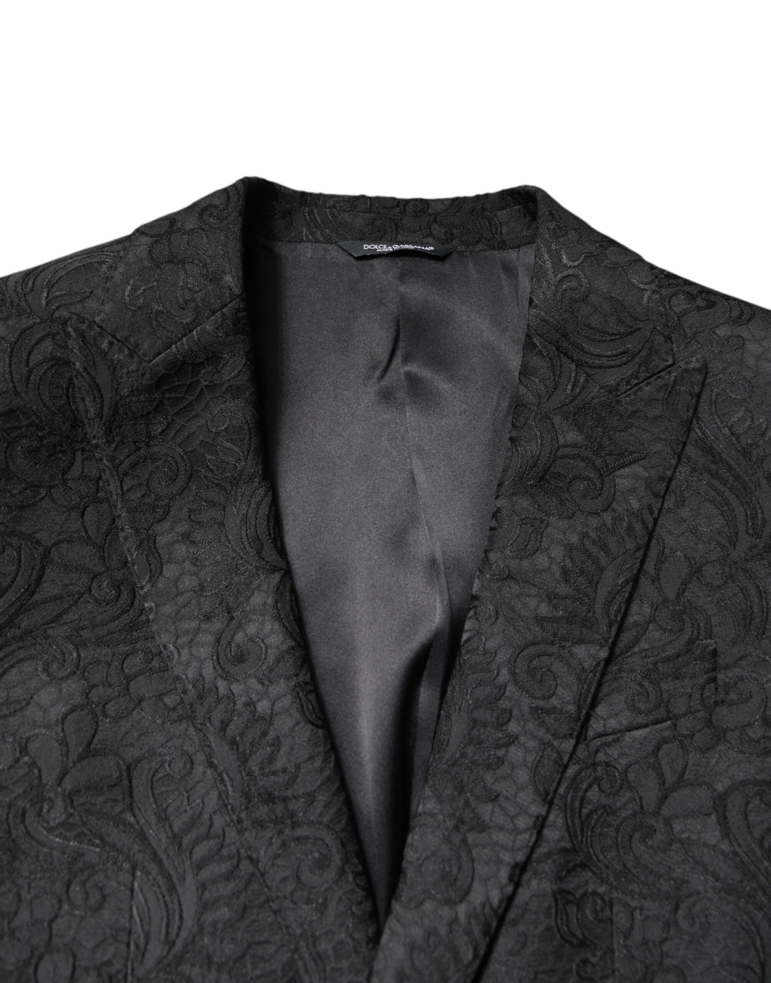 Dolce & Gabbana Black Floral Jacquard Coat Jacket Blazer