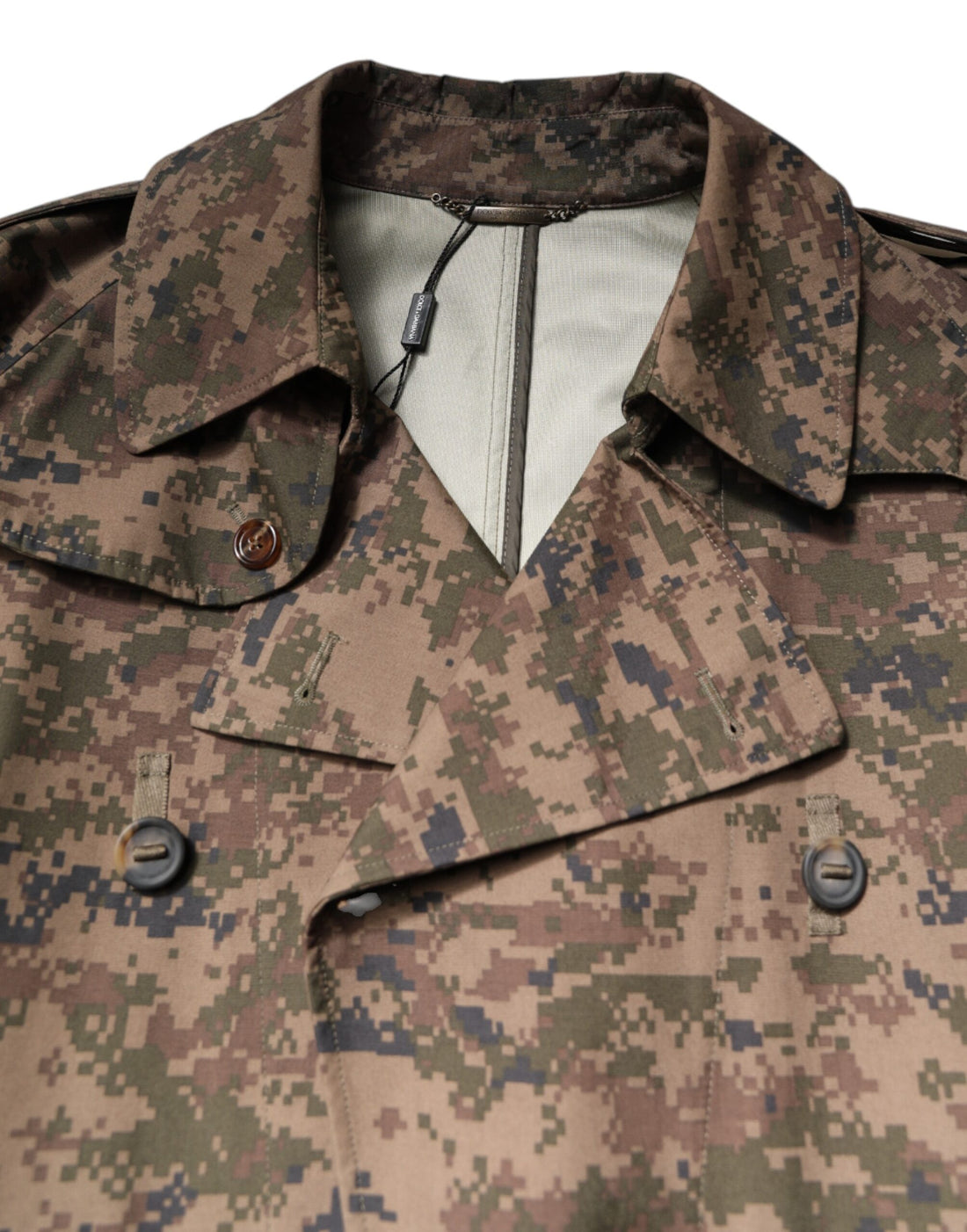 Dolce & Gabbana Multicolor Camouflage Double Breasted Coat Jacket