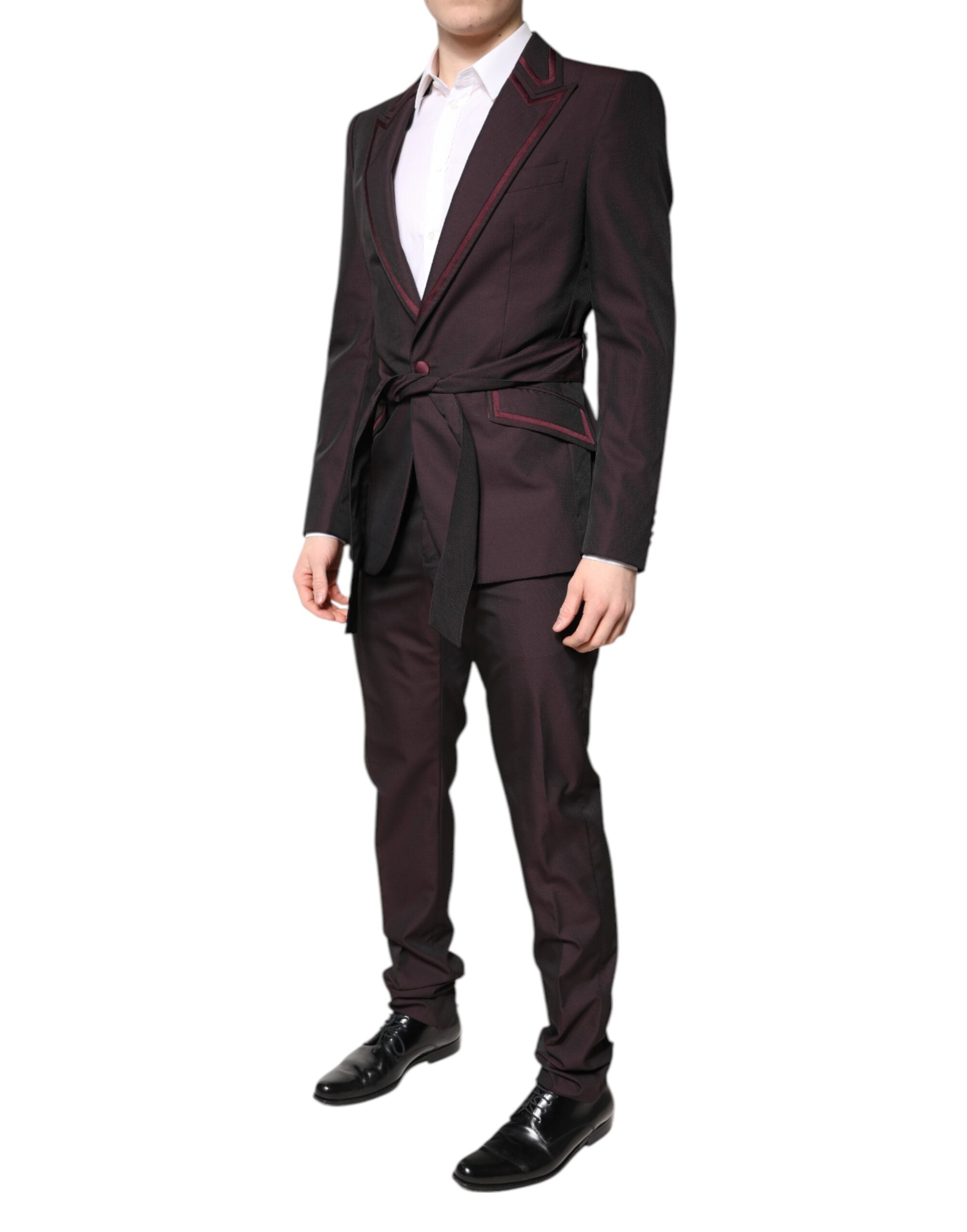 Dolce & Gabbana Maroon Single Breasted Formal 2 Piece Suit