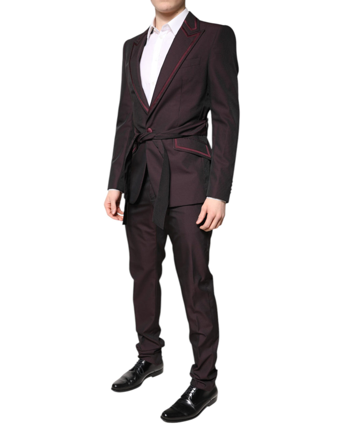 Dolce & Gabbana Maroon Single Breasted Formal 2 Piece Suit