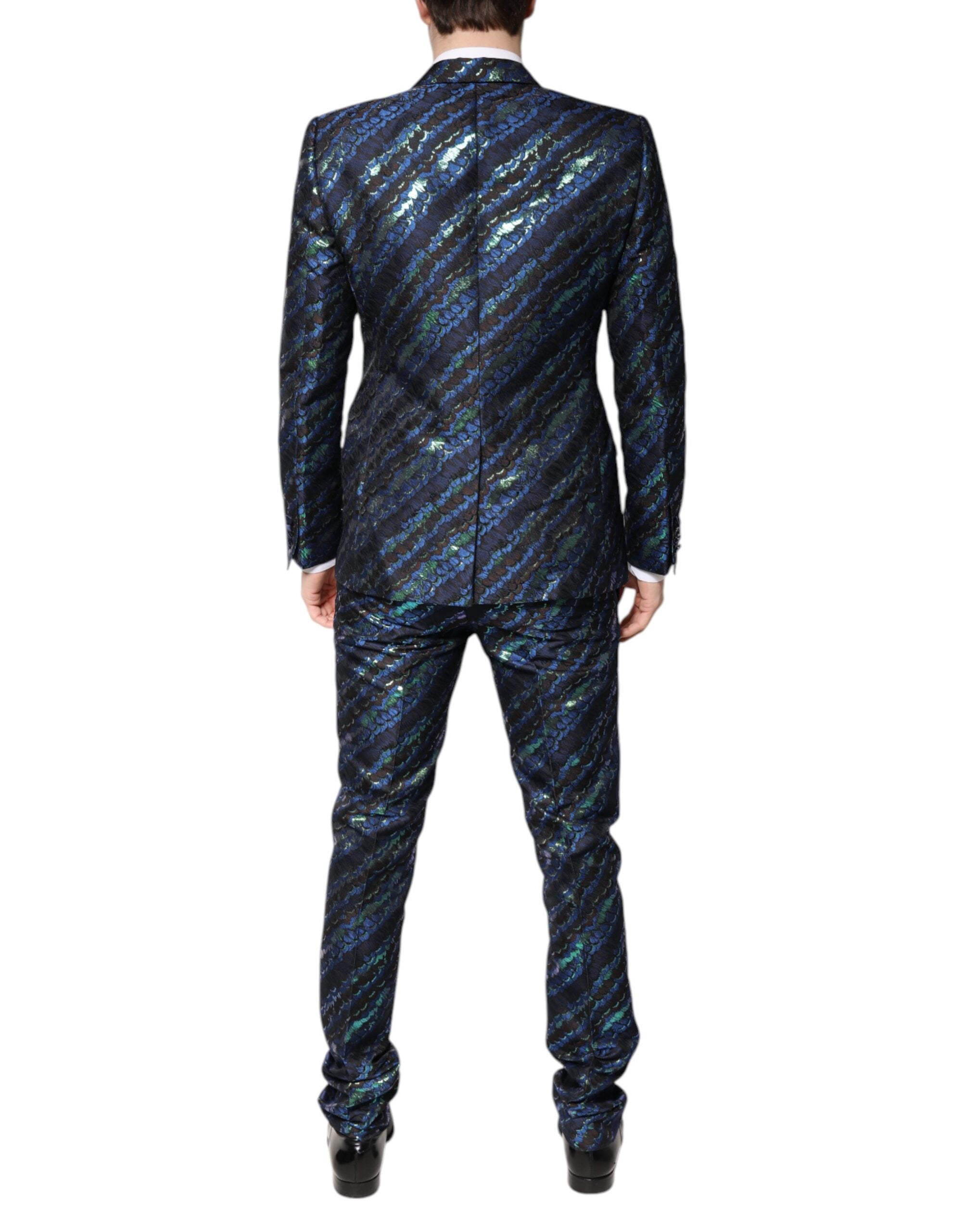 Dolce & Gabbana Multicolor Polyester Jacquard 2 Piece Suit