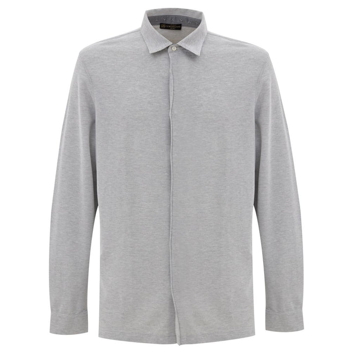 Corneliani Gray Cotton Dress Shirt