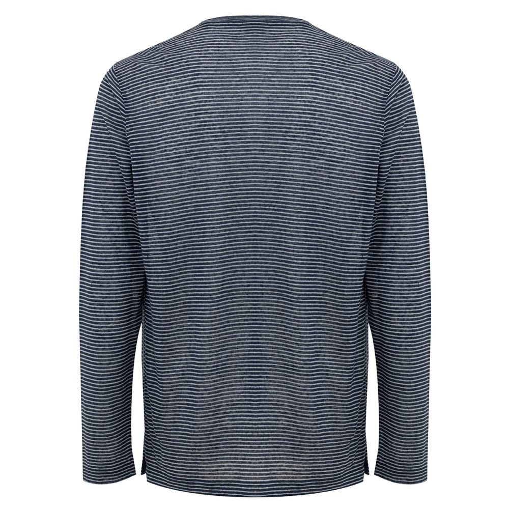 Corneliani Blue Linen Long Sleeve