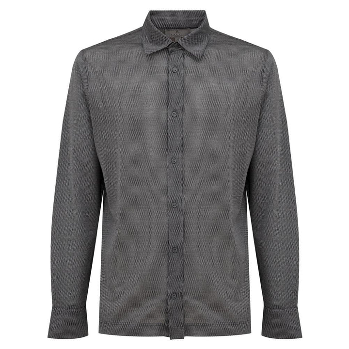 Canali Gray Cotton Pattern Shirt