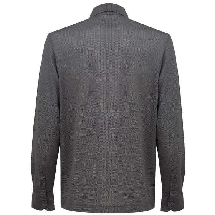 Canali Gray Cotton Pattern Shirt